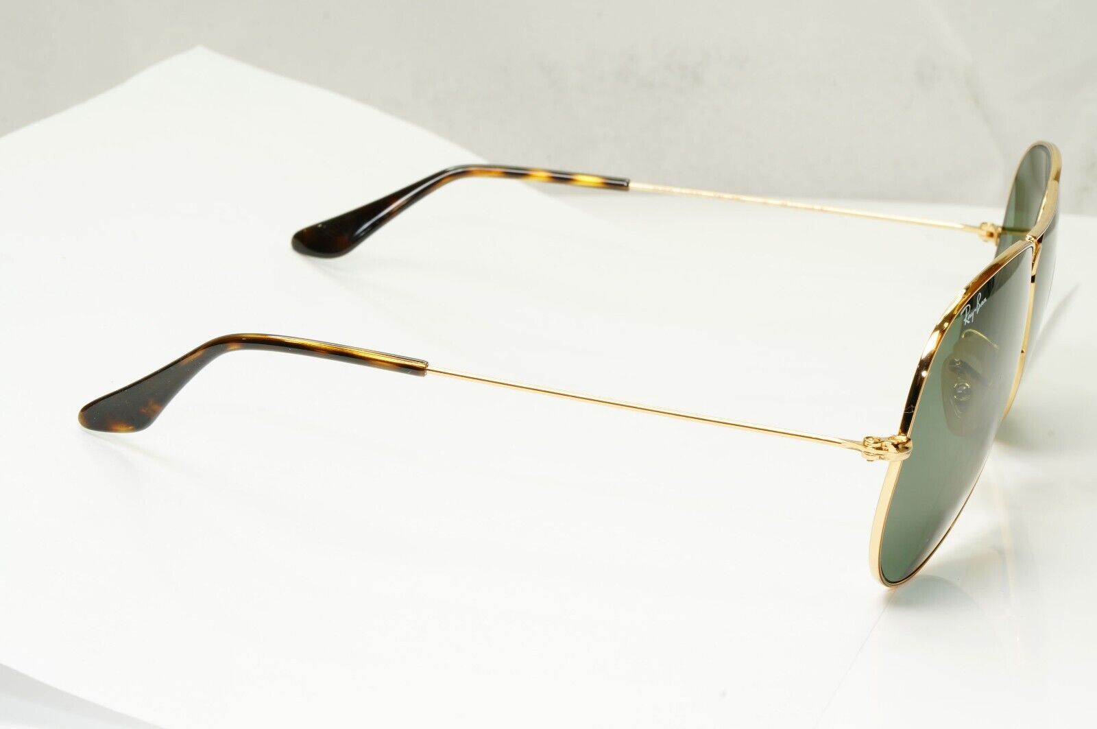Ray-Ban Sunglasses Aviator Gold Arista Green G15 Large Metal RB 3025 181 62mm