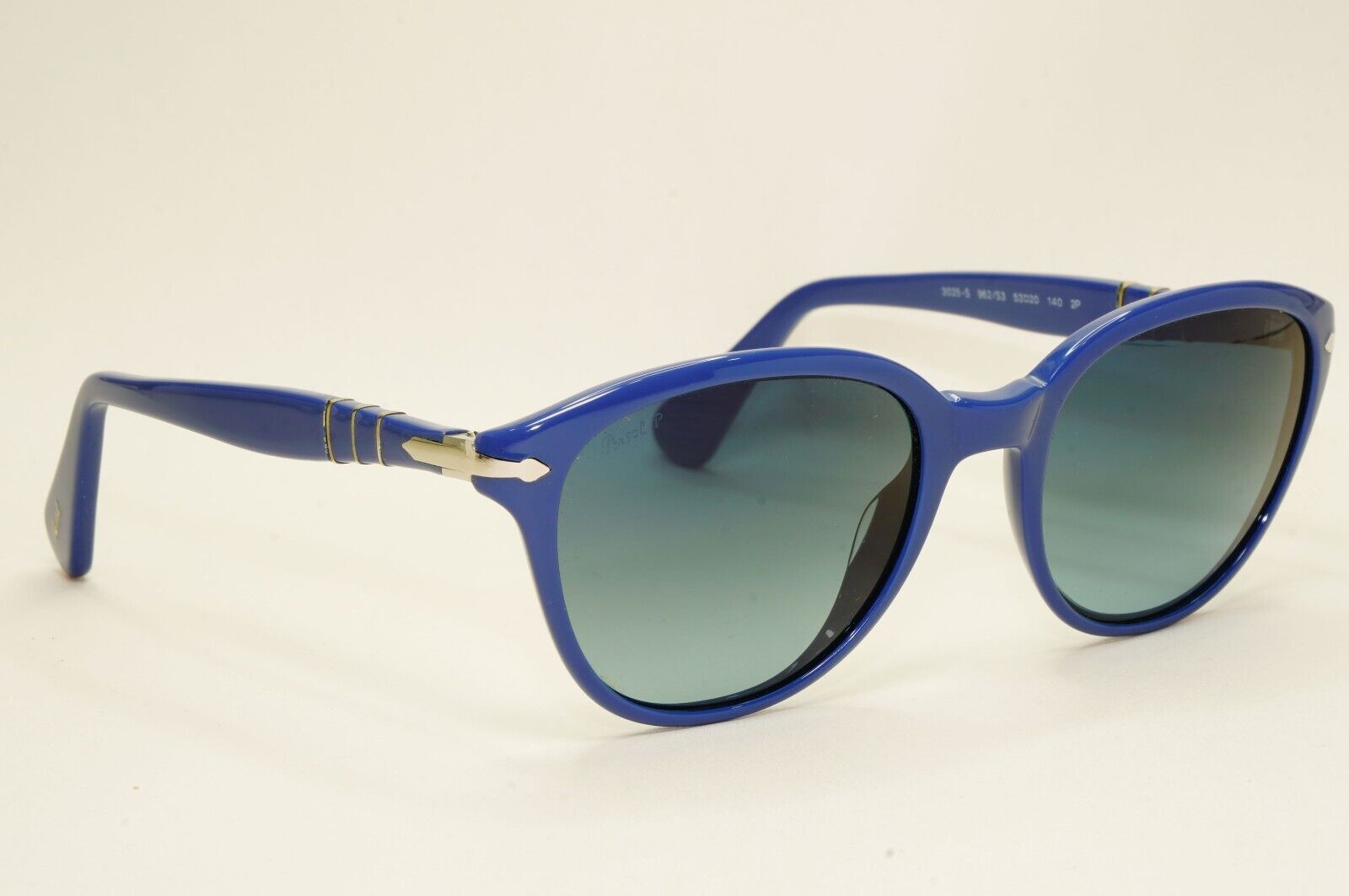 Persol Sunglasses 2012 Capri Blue Polarised Gradient Silver 3025-S 962/S3 53mm