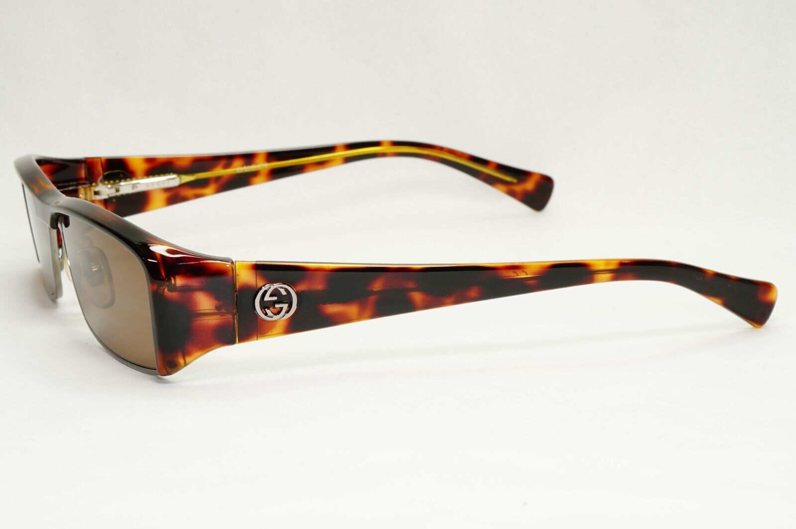 Gucci Sunglasses 1997 Vintage Brown Rectangle Tortoise GG 1530/S DLLIZ 051223