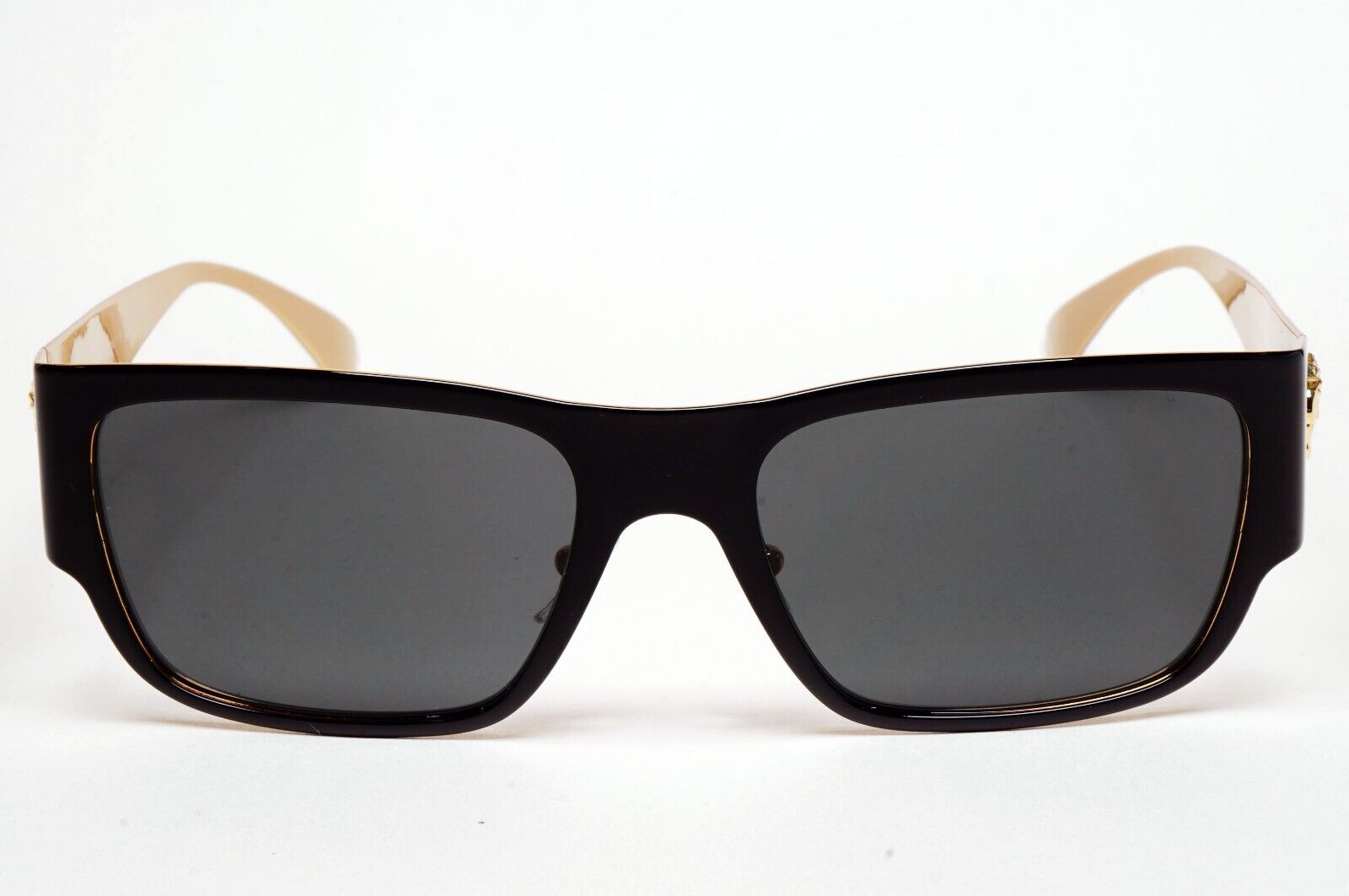 Versace Sunglasses Black Gold Medusa Square Metal MOD VE 2262 1433/87 56mm