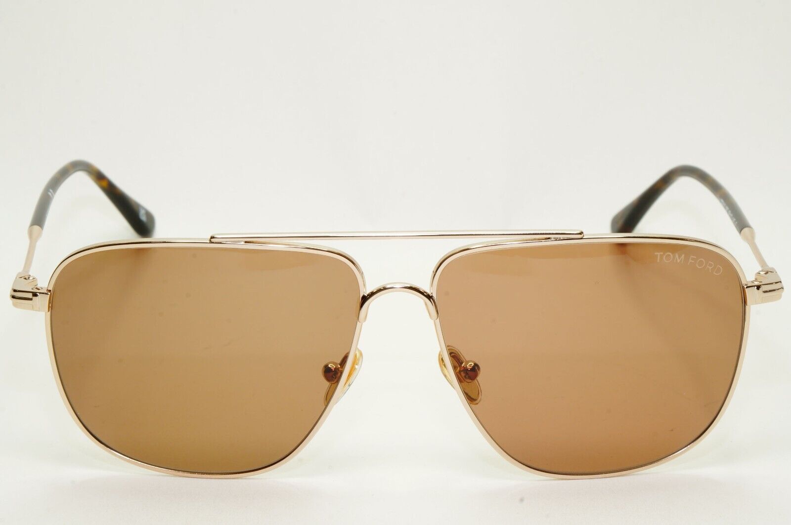 Tom Ford Sunglasses Len Gold Brown Navigator Pilot Metal FT0815 TF 815 28E 58mm