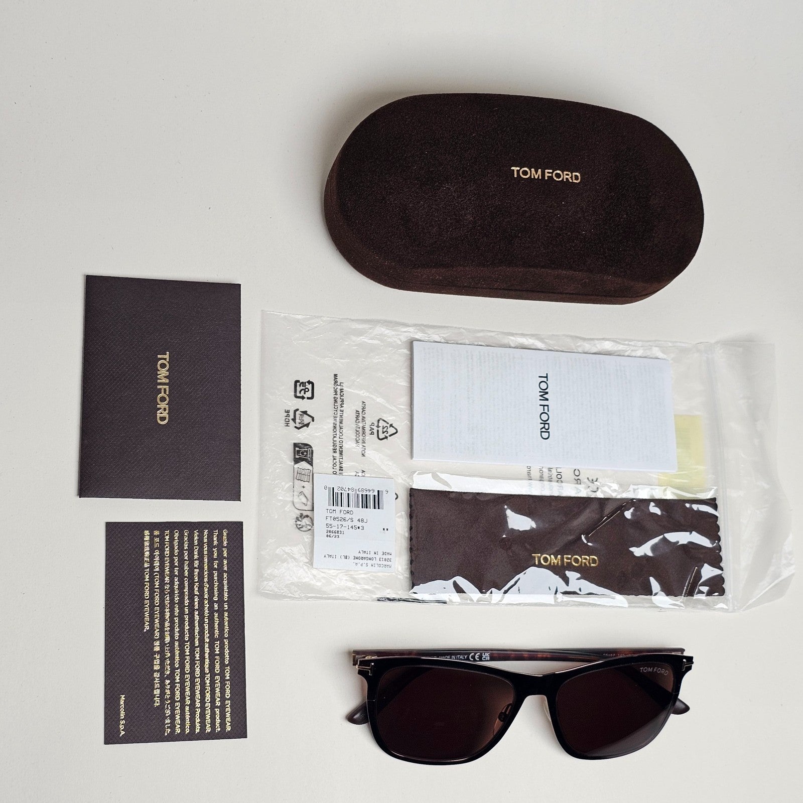 Tom Ford Sunglasses Alasdhair Brown Metal Rim FT0526 TF 526 48J 55mm