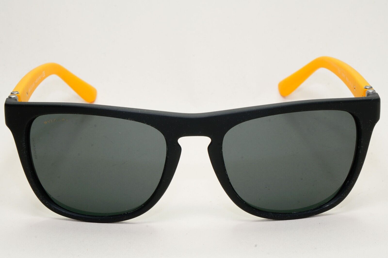 Bvlgari Sunglasses Rubber Black Yellow Grey Square BV 7020 1008/87 56mm 081024