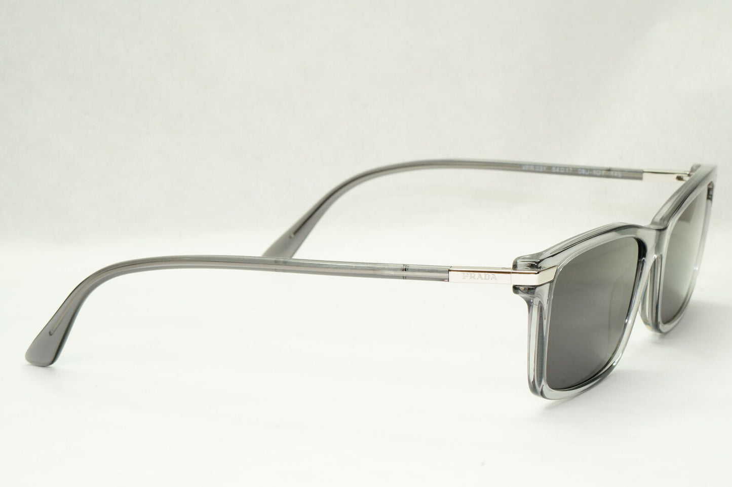 Prada Sunglasses Transparent Grey Crystal Black PR03YV VPR 03Y 08U-1O1 54mm