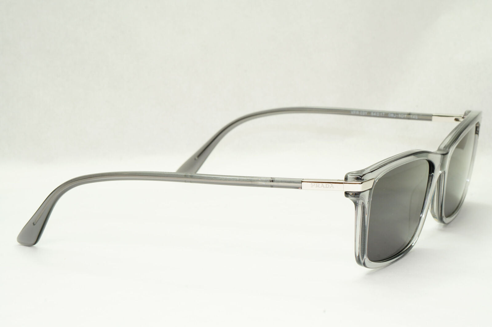 Prada Sunglasses Transparent Grey Crystal Black PR03YV VPR 03Y 08U-1O1 54mm