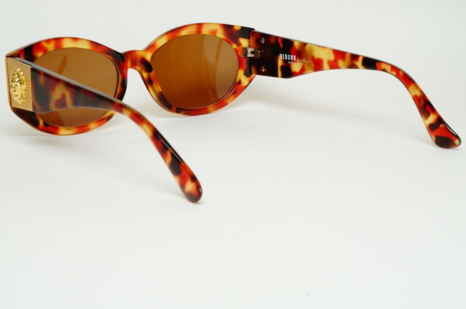 Versus Sunglasses 1996 by Gianni Versace Vintage Gold Lion Brown MOD E06 COL 197