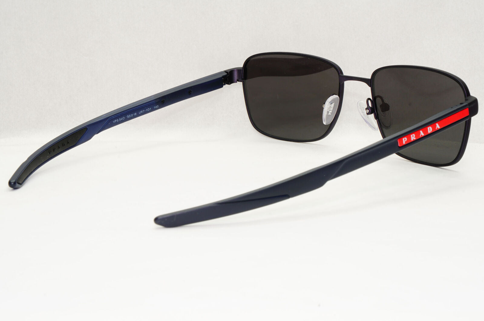 Prada Sunglasses Blue Navy Dark Square Red Stripe PS54OV VPS 54O UR7-1O1 55mm
