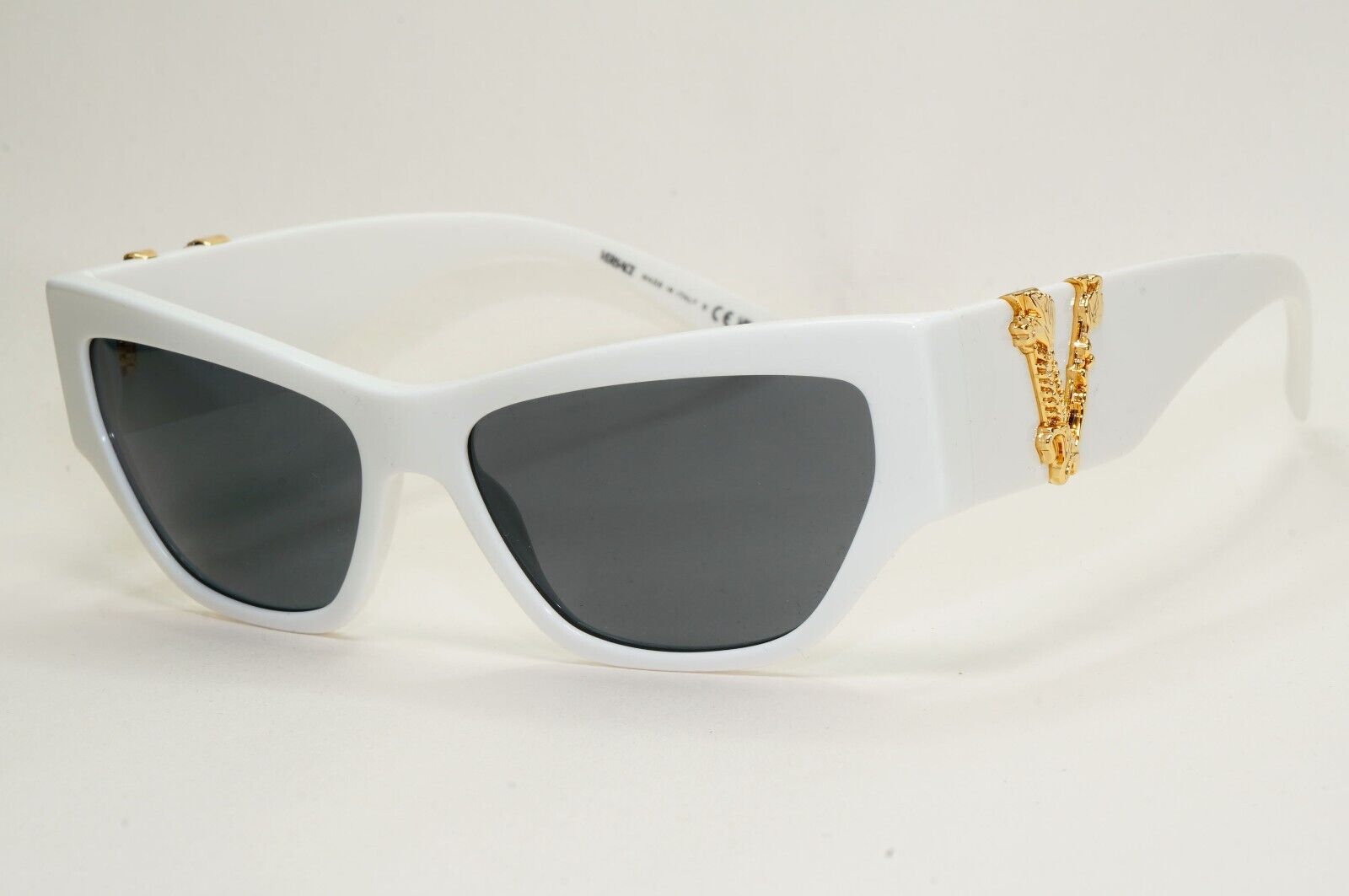 Versace Sunglasses White Gold V Black Square MOD VE 4383 5327/87 56mm