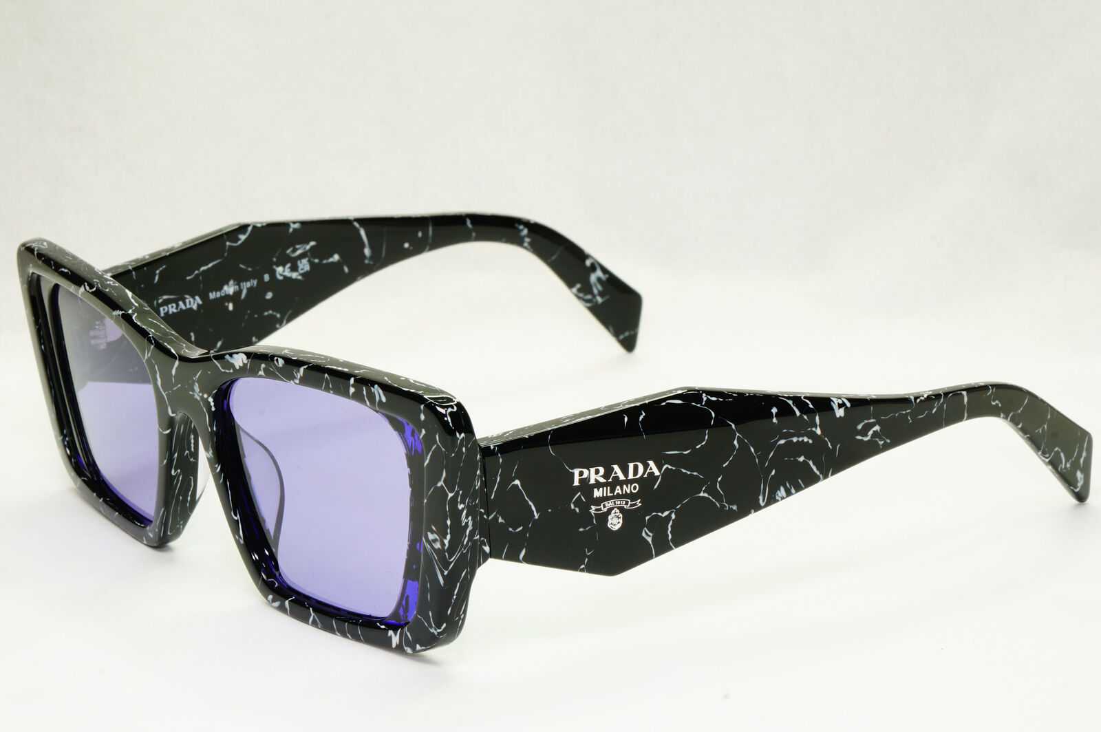 Prada Symbole Sunglasses Black White Marble Violet PR08YS SPR 08YF 03V01O