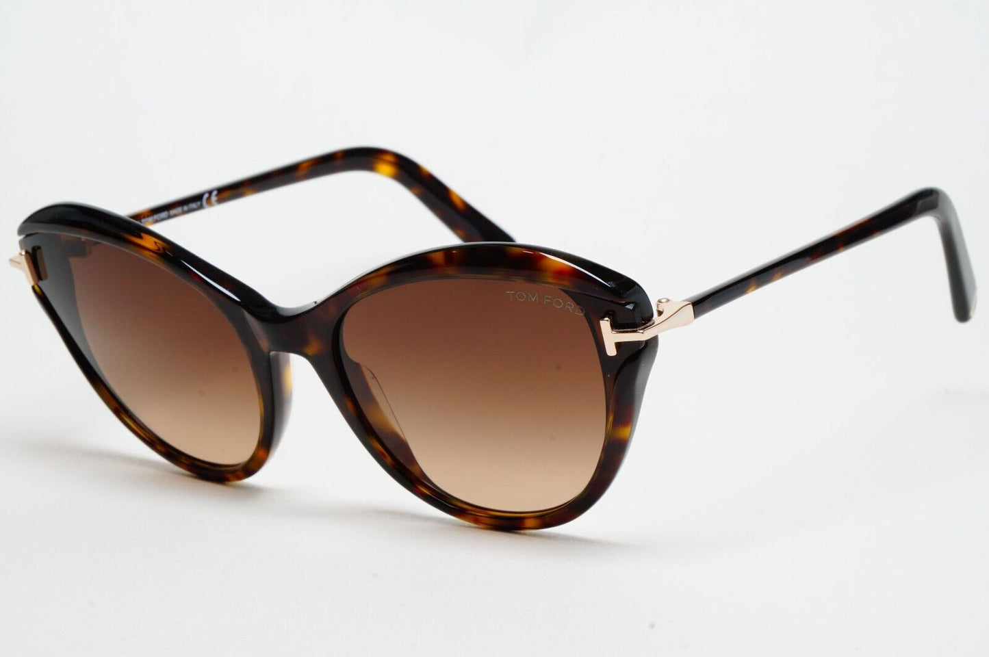 Tom Ford Sunglasses Leigh Brown Tortoiseshell Gradient Cat Eye FT0850 TF 850 52F