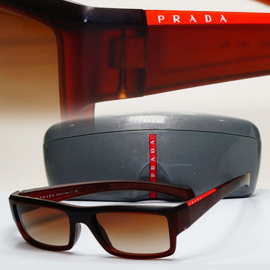 Prada Sunglasses 2007 Vintage Rectangle Brown PS05IS SPS 05I ZVF-6S1 061024