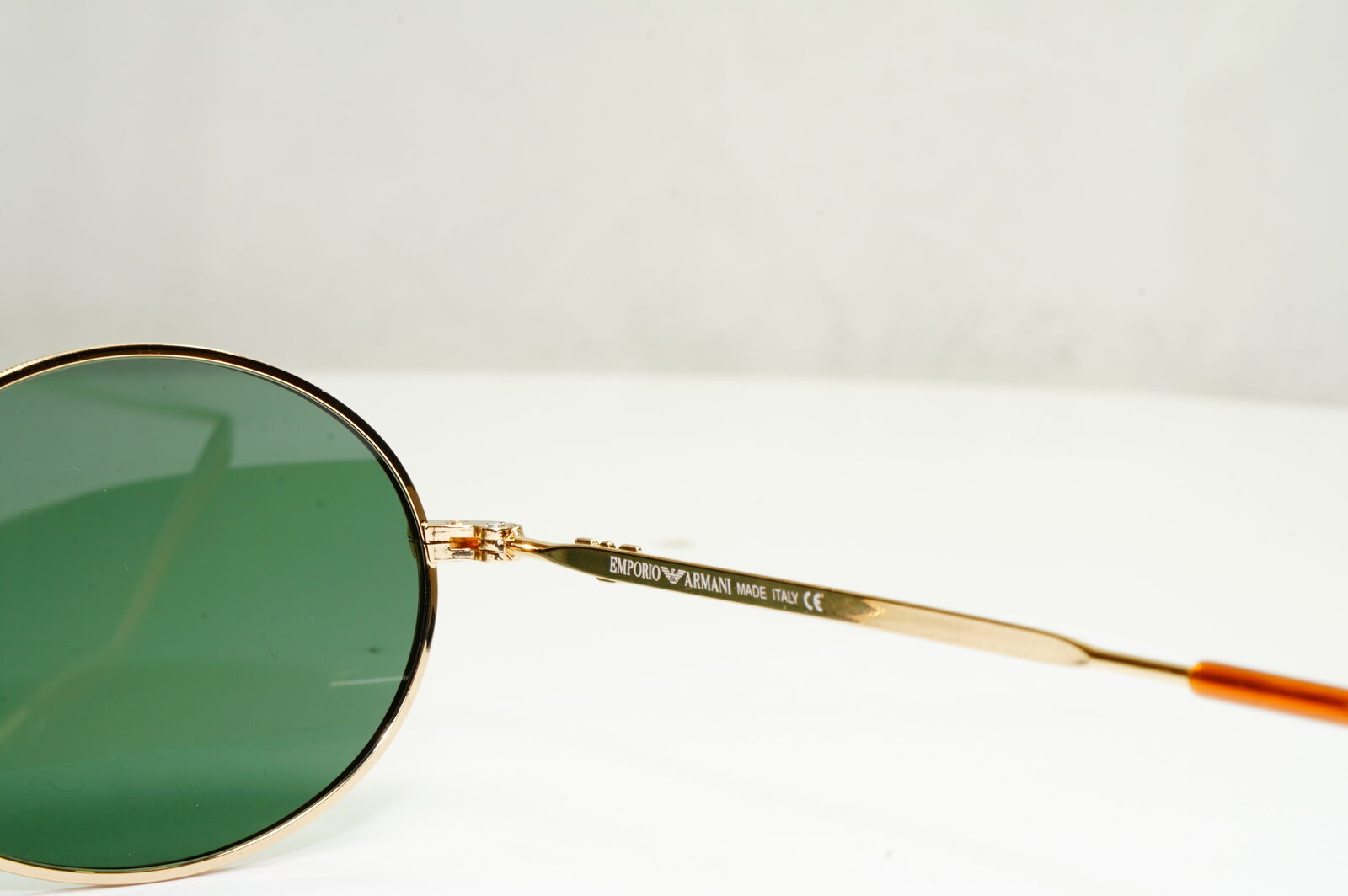 Emporio Armani Sunglasses 1997 Vintage Oval Gold Green Metal Eagle 002-S 743
