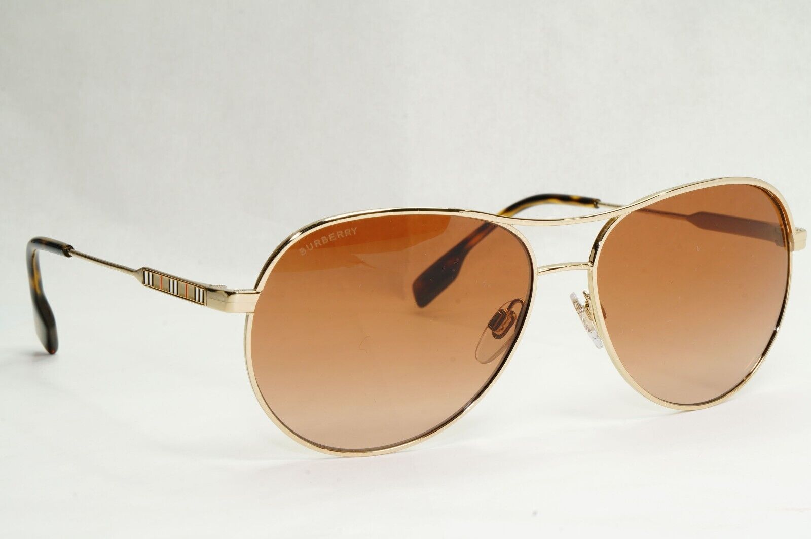 Burberry Sunglasses Gold Pilot Tara Metal Brown Gradient BE 3122 1109/13 59mm