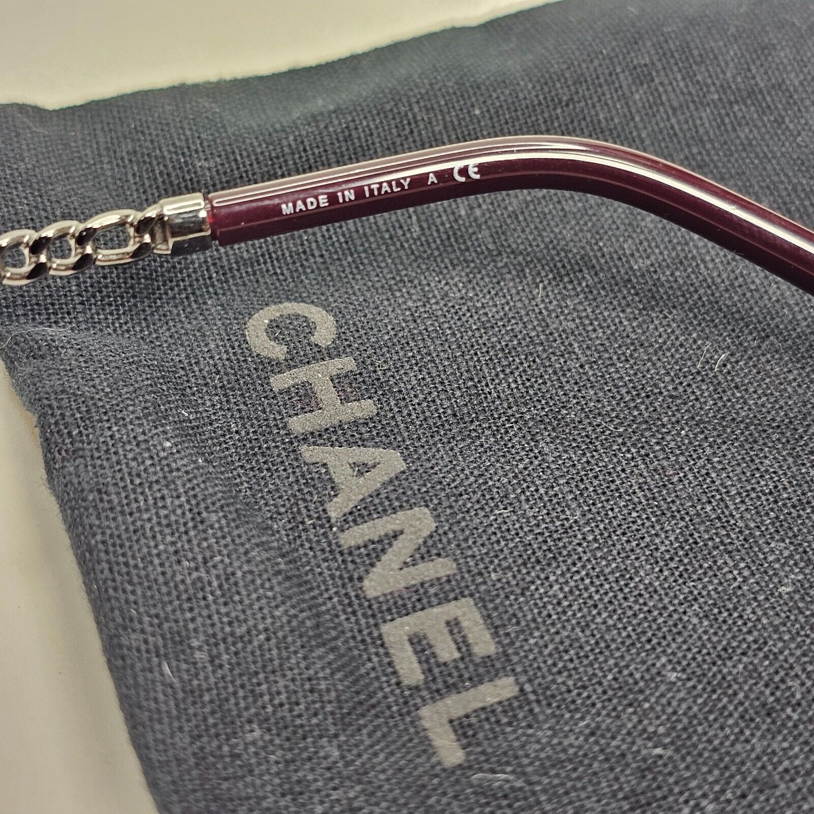 Chanel Sunglasses Chain Round Rimless Metal Grey Gunmetal Pink CH 4245 c.108/D8