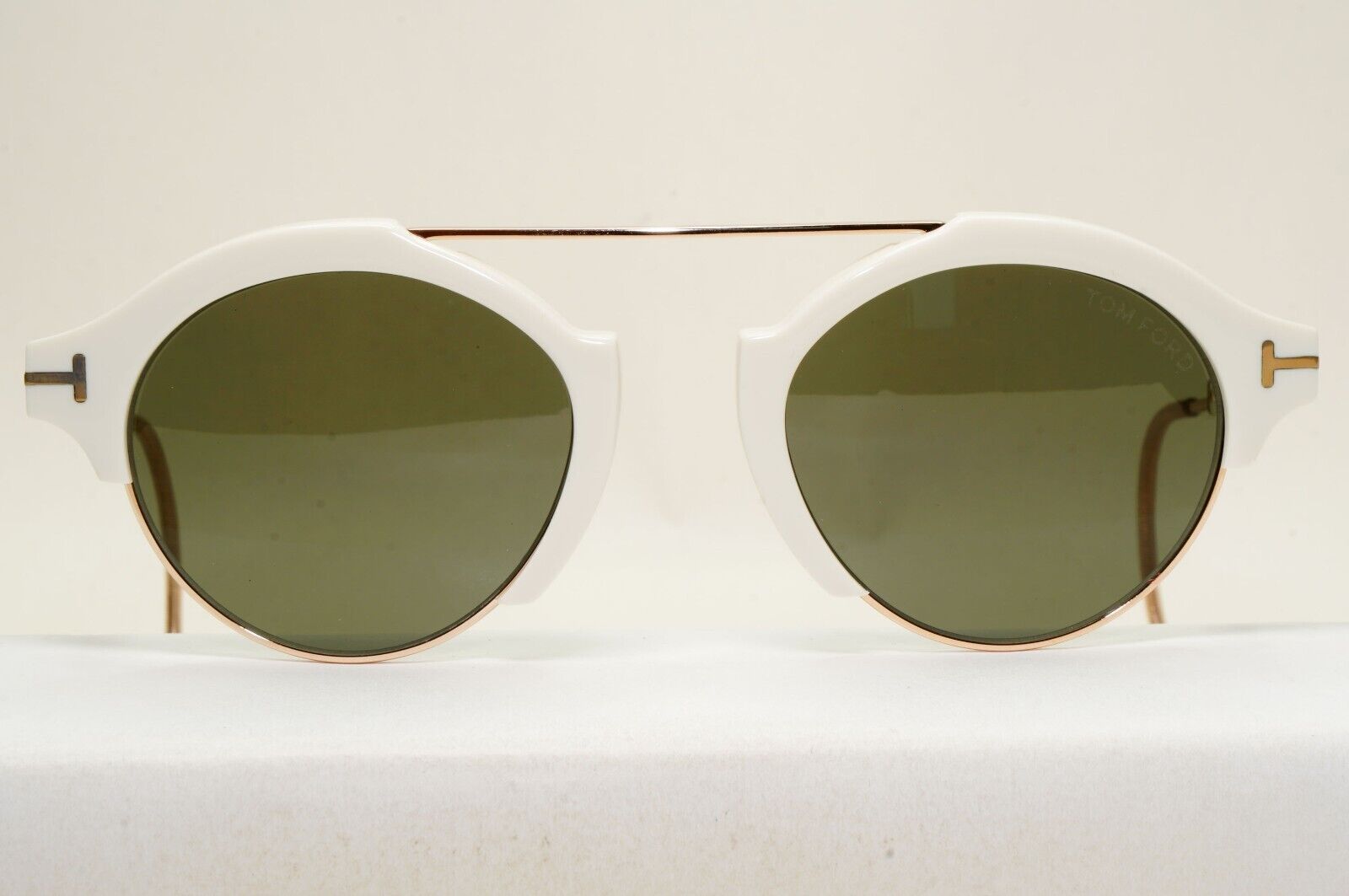 Tom Ford Sunglasses Farrah-02 Ear Loop White Green Gold FT0631 TF 631 25N 49mm