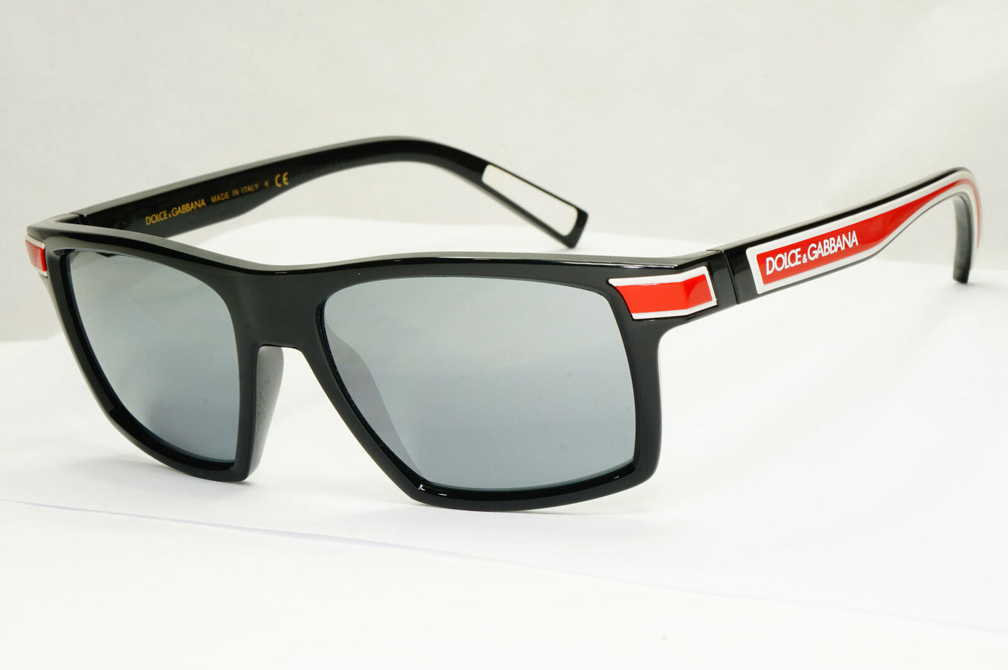 Dolce & Gabbana Sunglasses Black Grey Mirror Red White Square D&G DG 6160 501/6G
