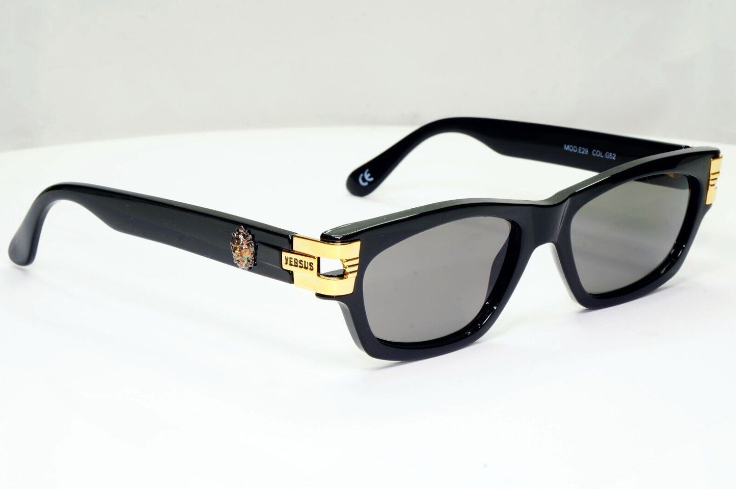 Versus by Gianni Versace 1996 Sunglasses Gold Silver Lion Black MOD E29 COL G52