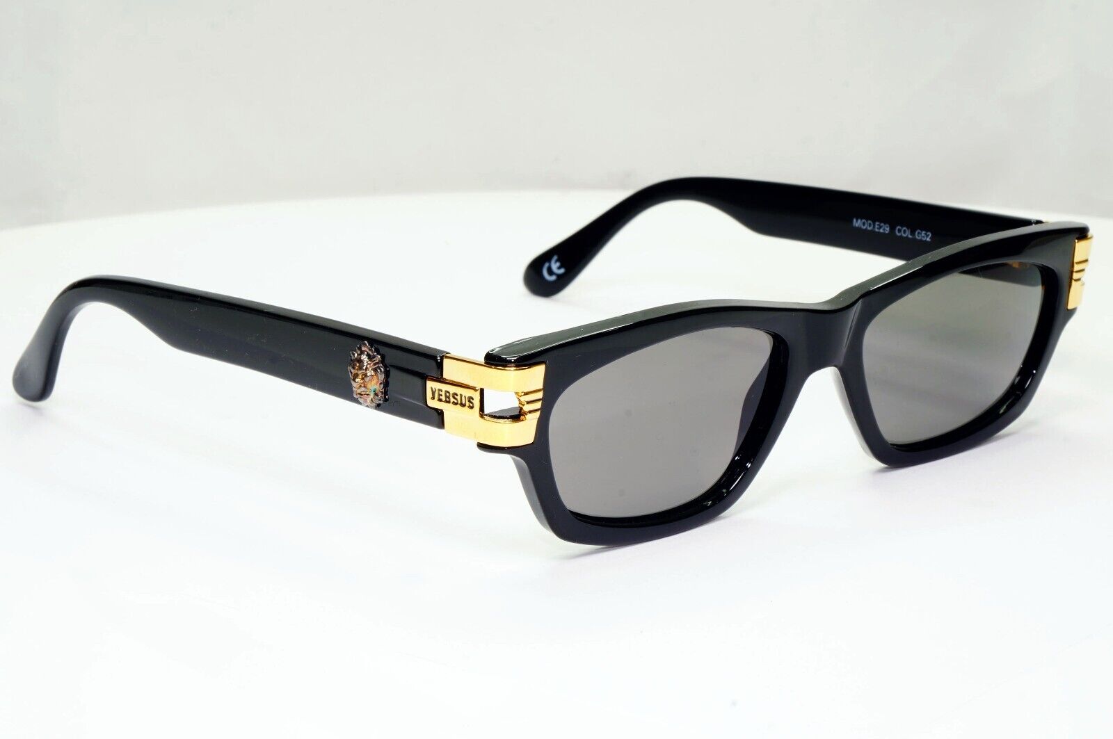 Versus by Gianni Versace 1996 Sunglasses Gold Silver Lion Black MOD E29 COL G52