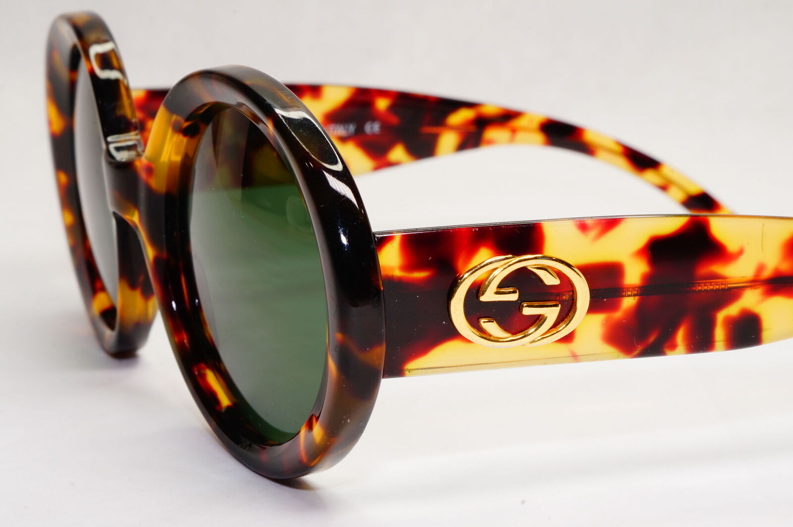 Gucci Sunglasses 2005 Vintage Round Brown Green Tortoise GG 2410/S 02Y 140124