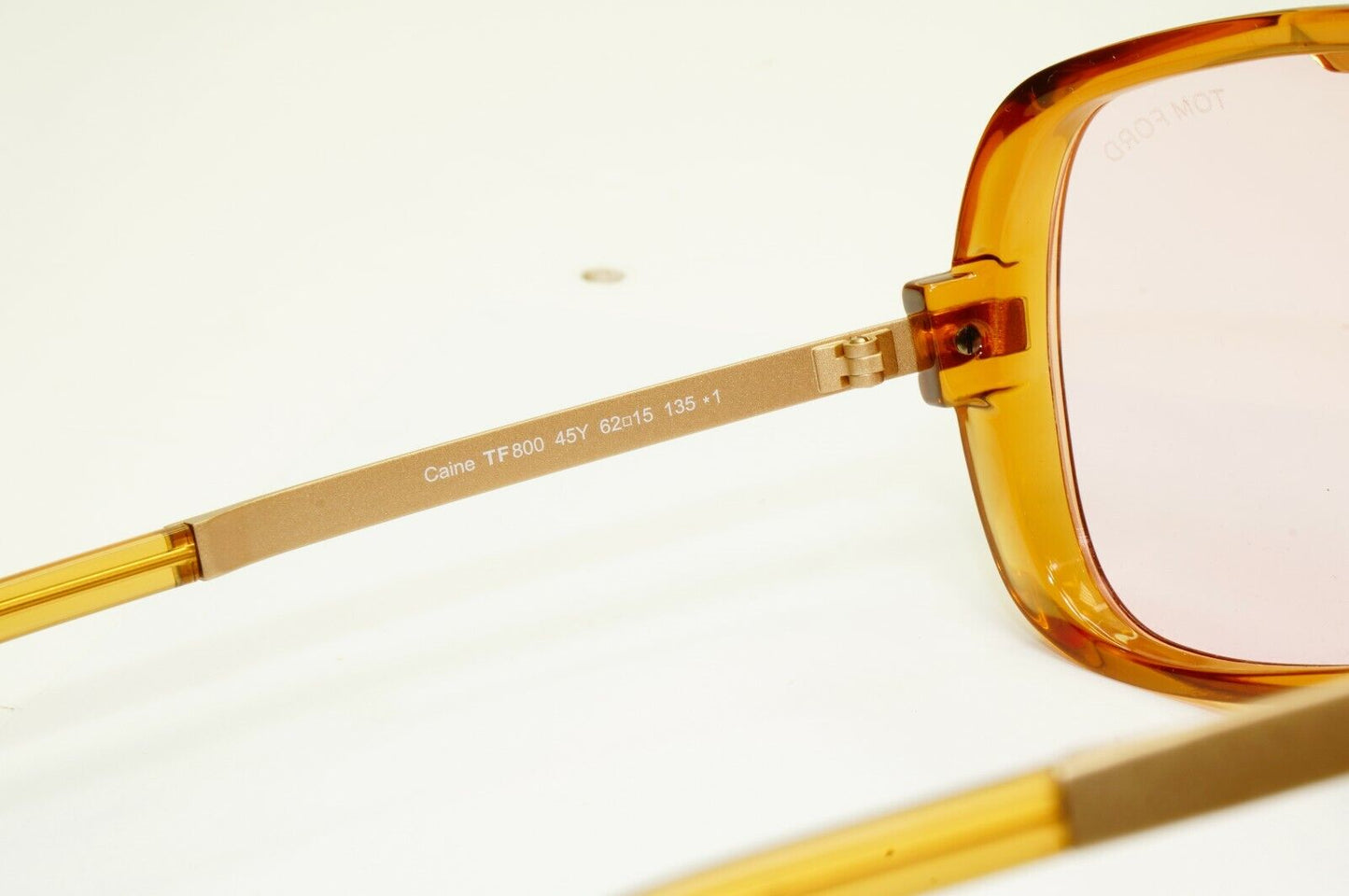 Tom Ford Pink Brown Sunglasses Gold Honey Square Mens Fashion Caine TF 800 45Y