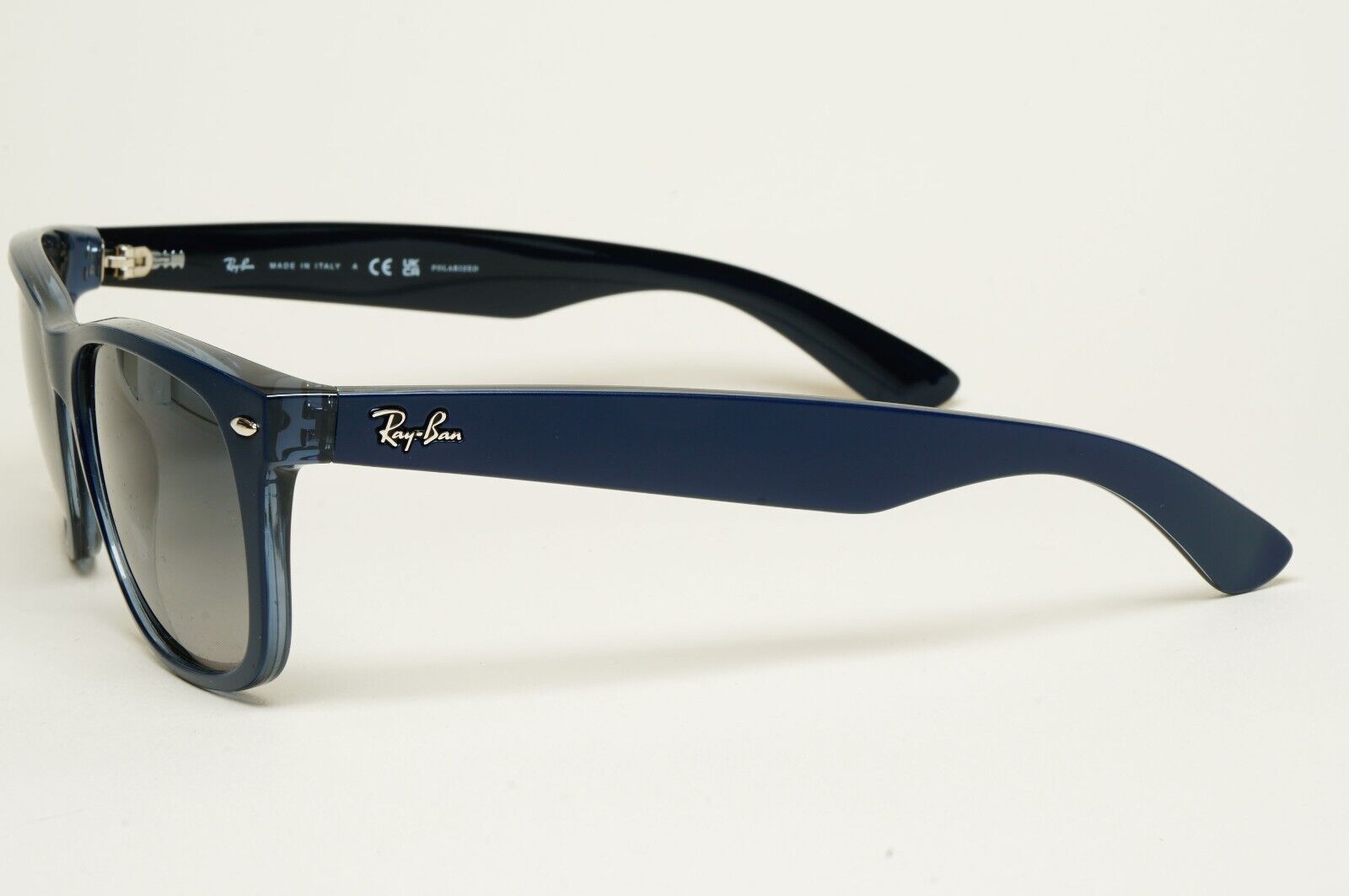 Ray-Ban Sunglasses Polarised New Wayfarer Blue Matte RB 2132 6607/78 58mm