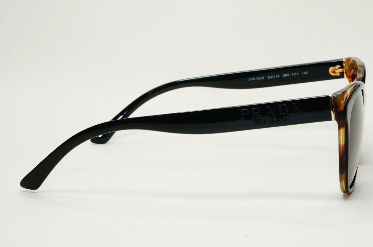 Prada Sunglasses Black Brown Tortoise Womens PR05WV VPR 05W 389-1O1 53mm