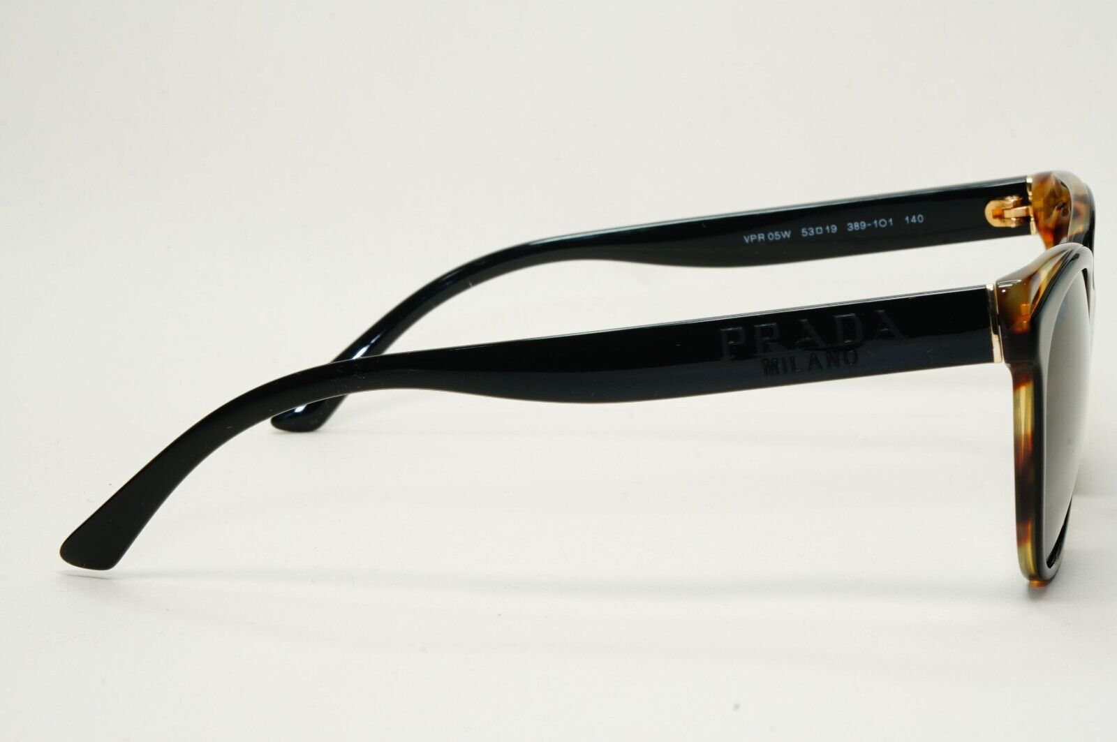 Prada Sunglasses Black Brown Tortoise Womens PR05WV VPR 05W 389-1O1 53mm