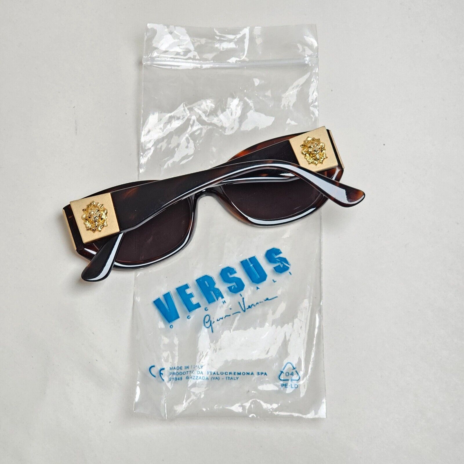 Versus Sunglasses 1996 by Gianni Versace Vintage Gold Lion Brown MOD E06 COL 649