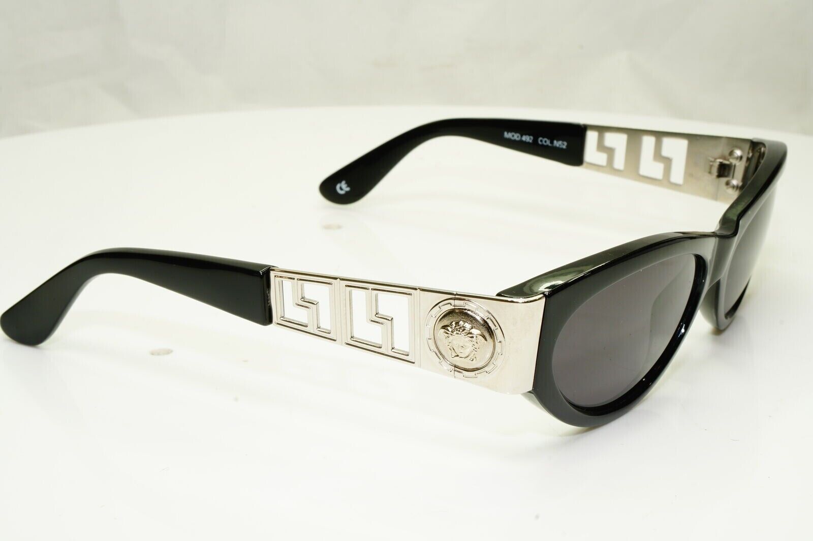 Gianni Versace Sunglasses 1996 Vintage Black Silver Medusa MOD 492 COL N52