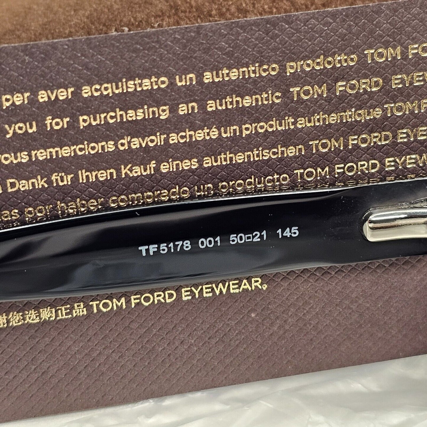 Tom Ford Sunglasses Black Glossy Dark Bue Spectre Bond FT5178 TF 5178 001 50mm