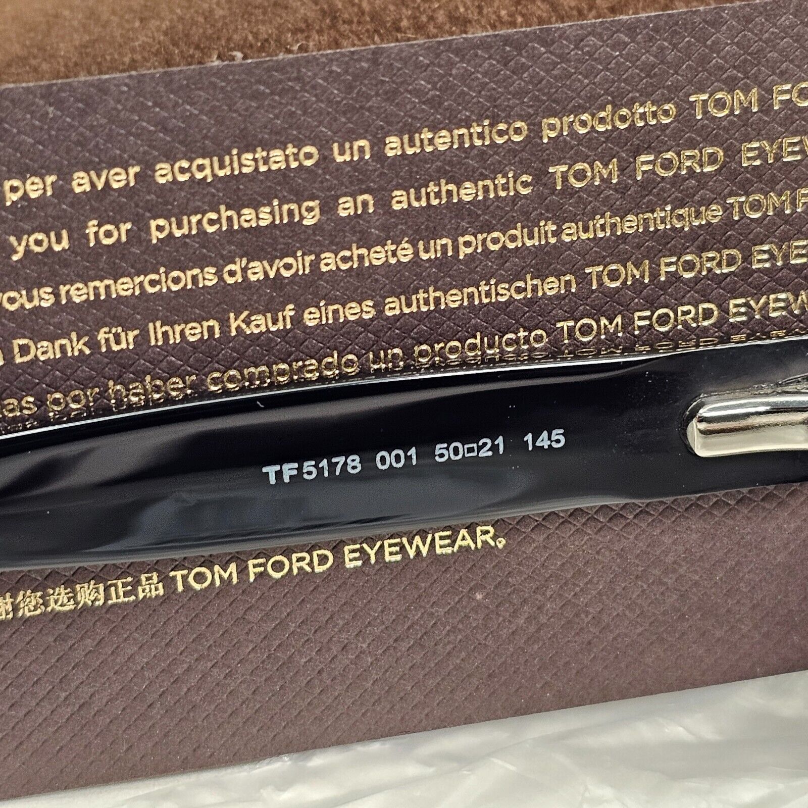 Tom Ford Sunglasses Black Glossy Dark Bue Spectre Bond FT5178 TF 5178 001 50mm