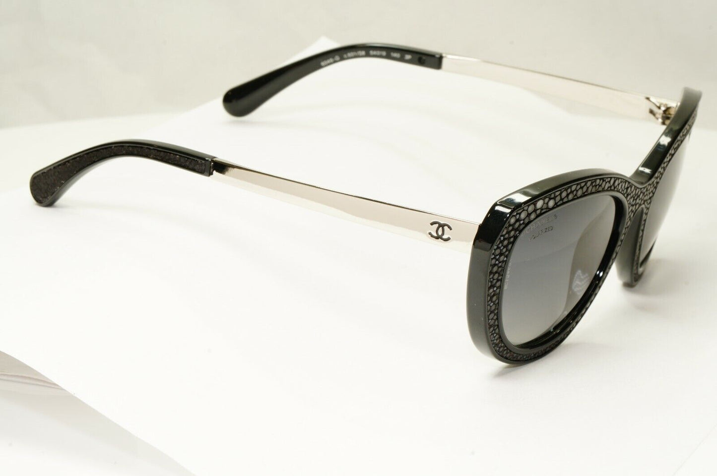 Chanel Sunglasses Stringray Leather Exotic Polarised Black 6046 501/S8 26987