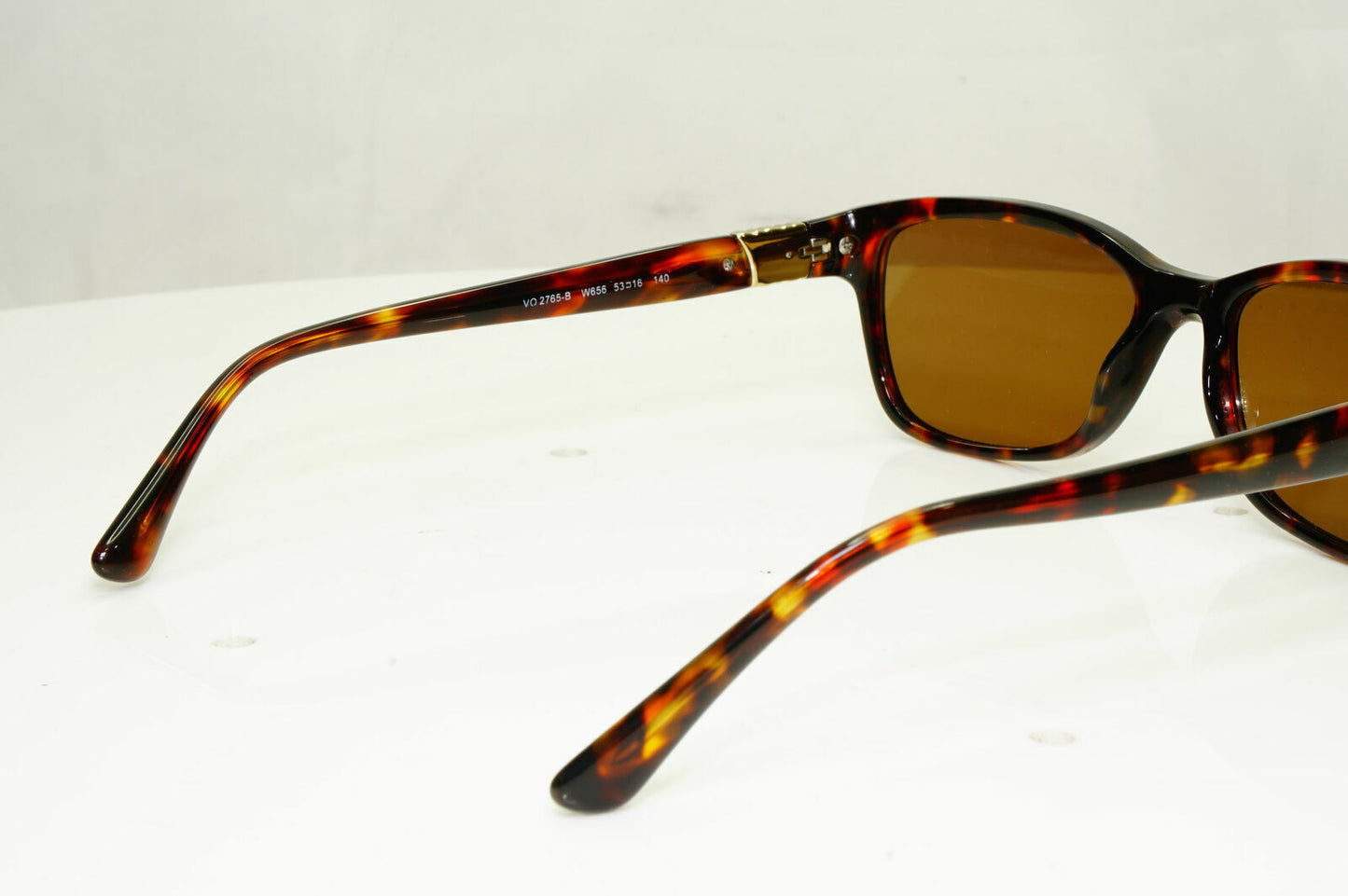 Vogue Tortoiseshell Brown Sunglasses Crystal Gold Rectangle 2765 W656 33498