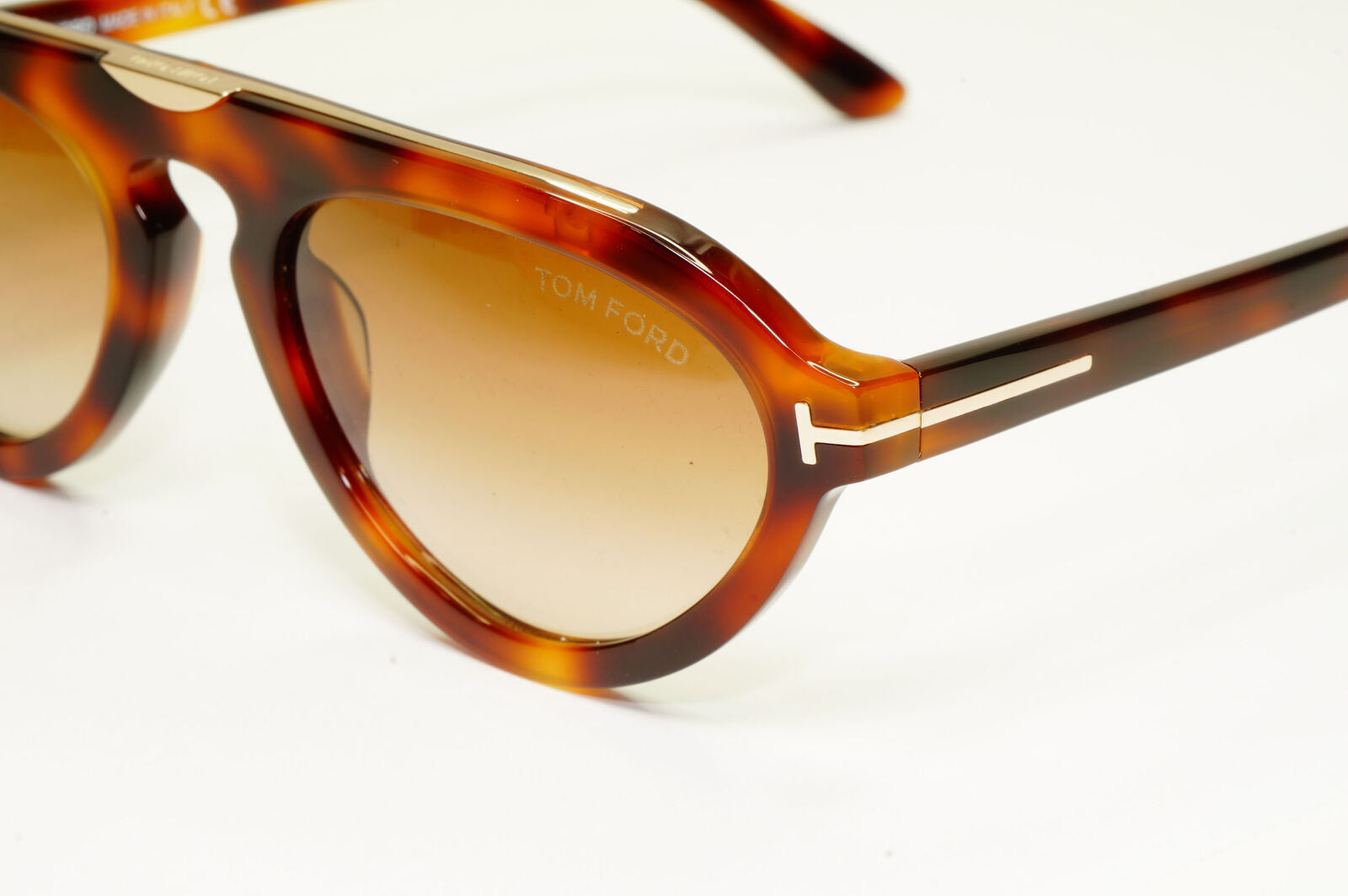 Authentic Tom Ford Mens Havana Light Brown Gold Sunglasses Milo 02 TF 737 53F