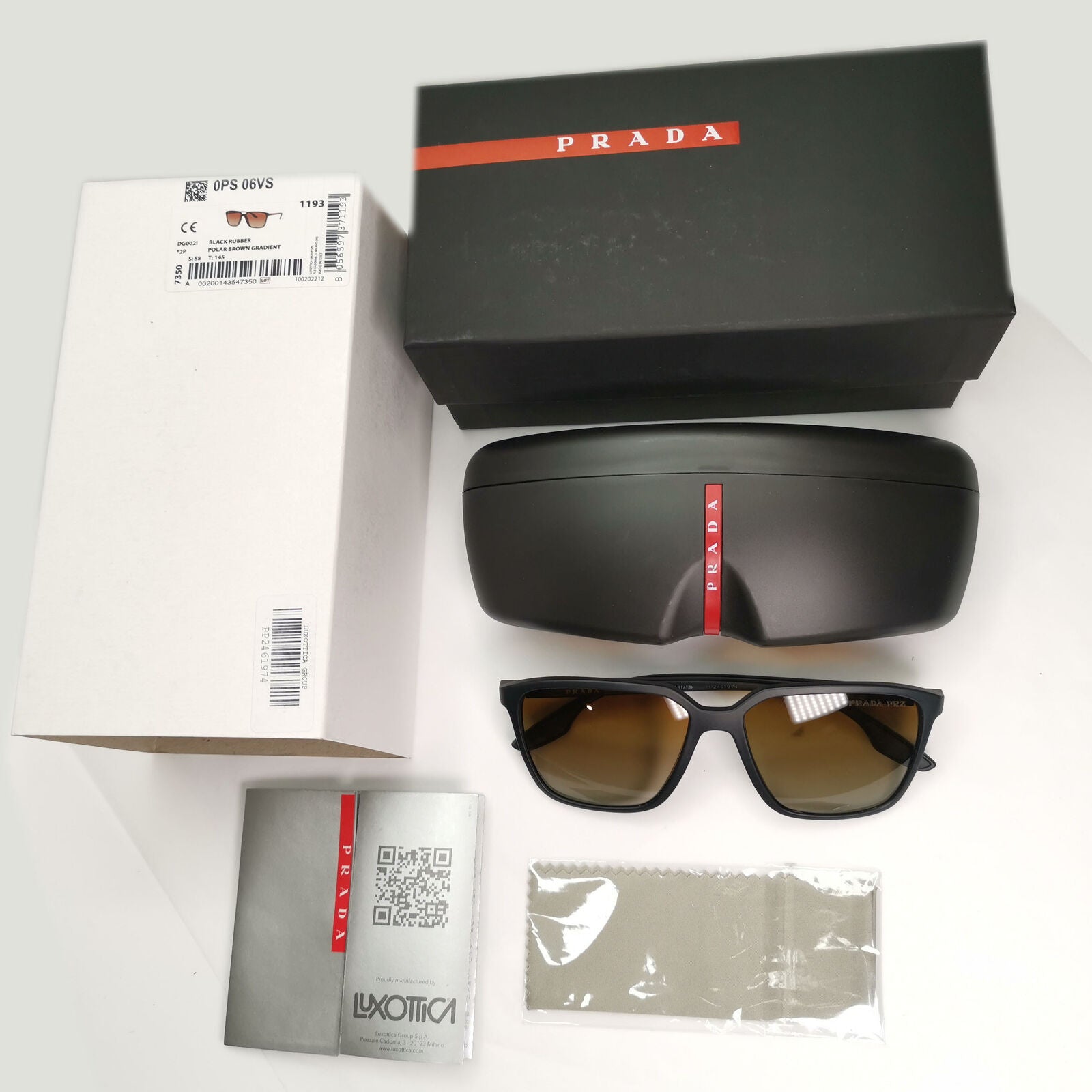 Prada Sunglasses Polarized Black Brown Gradient PS06VS SPS 06V DG0-02I 58mm