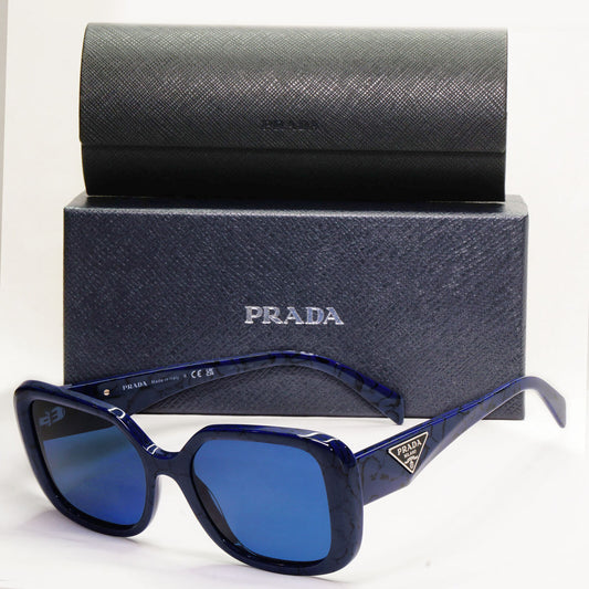 Prada Sunglasses Blue Triangle Symbole Marble Square PR10ZV VPR 10Z 18D-1O1 53mm