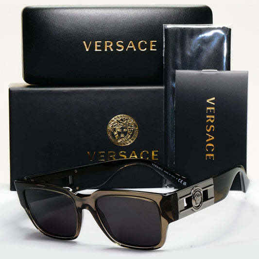 Versace Sunglasses Brown Grey Transparent Square Black Medusa MOD VE 3350 5436