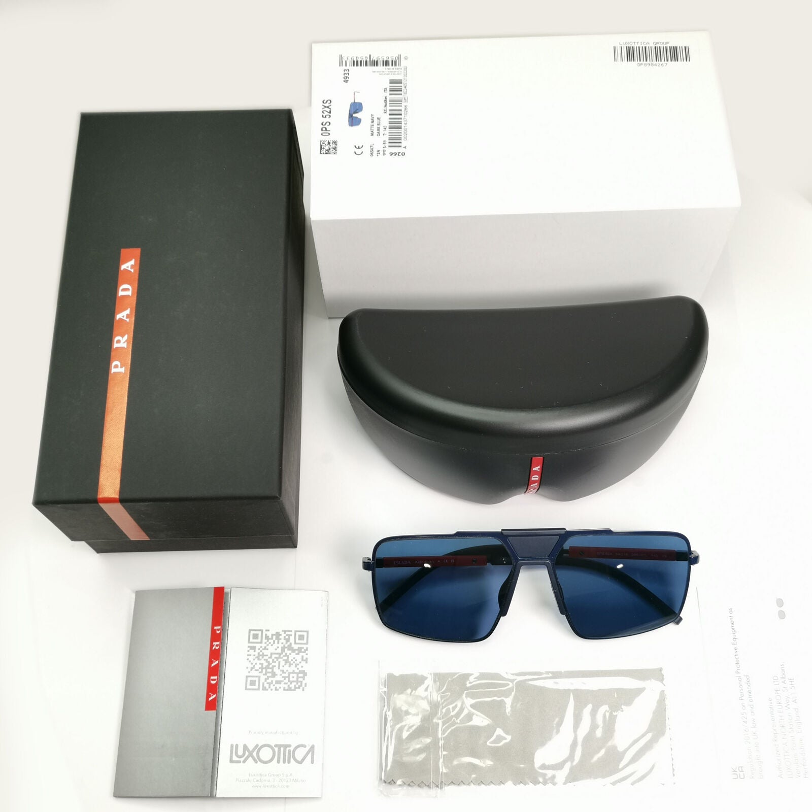 Prada Blue Square Sunglasses Mens Square Red Designer SPS 52X PS52XS 06S-07L