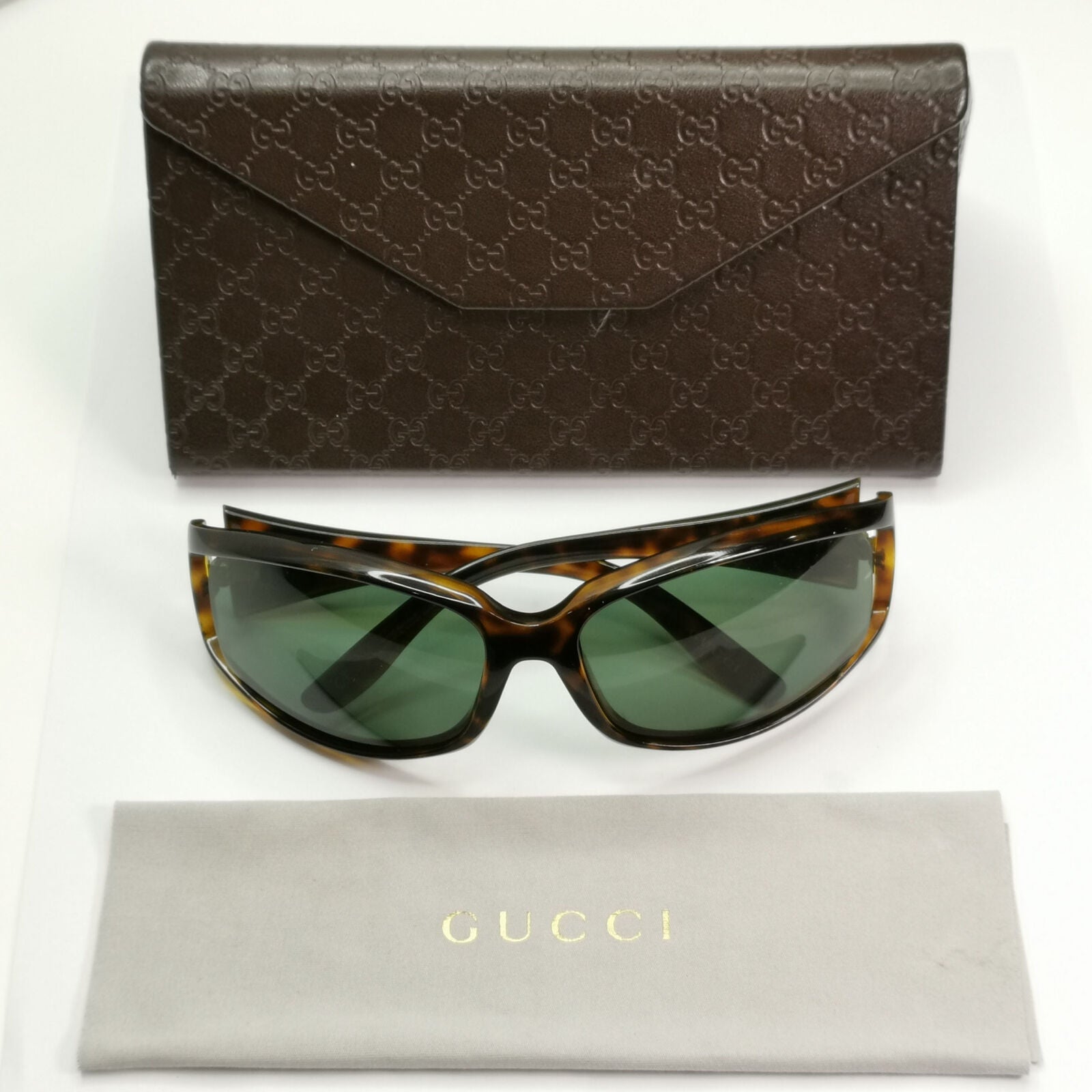 Gucci 2005 Sunglasses Vintage Brown Green Gold GG 2989/S/STRASS V088U 181022