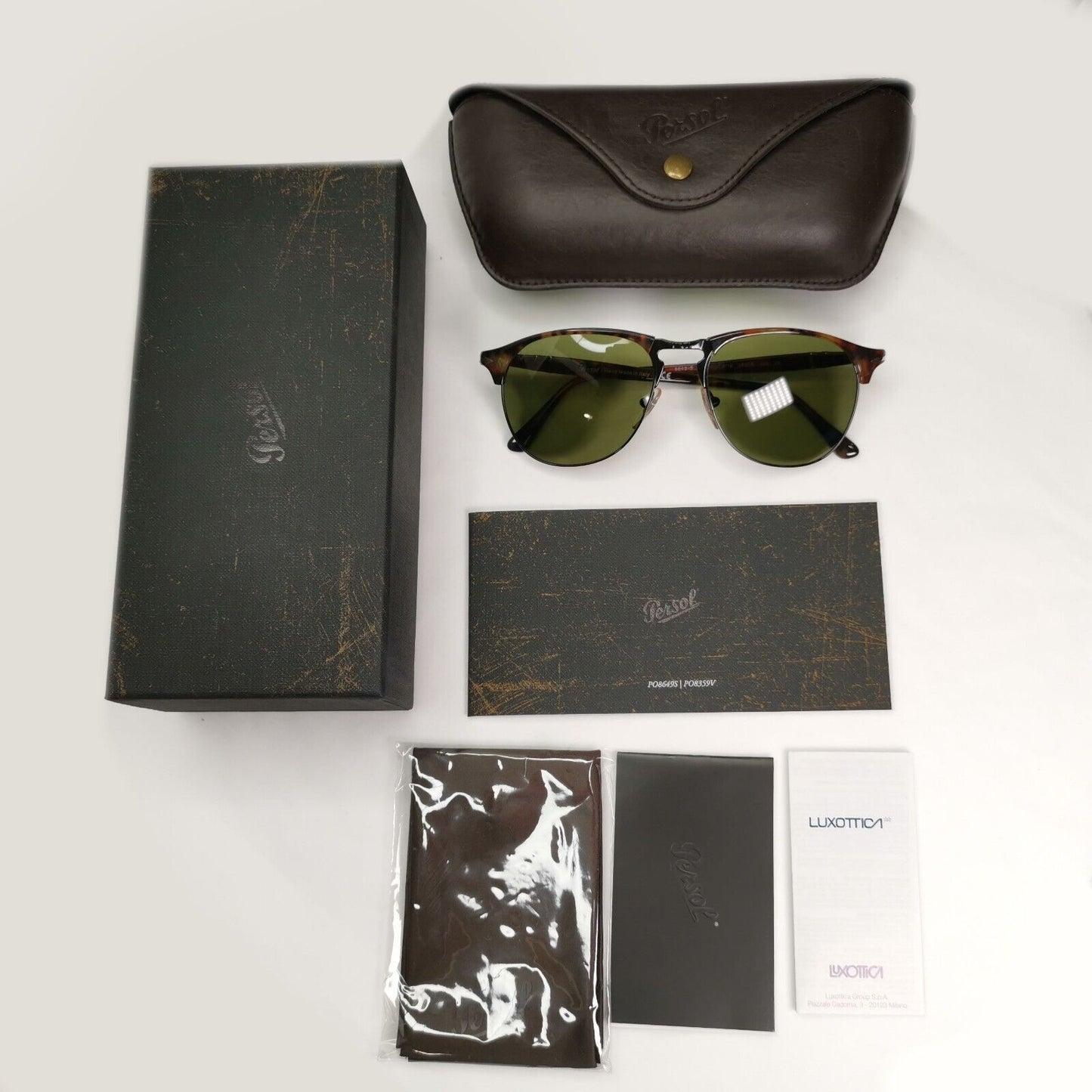 Persol Sunglasses 2015 Brown Caffe Tortoise Green Square 8649-S 108/4E 56mm