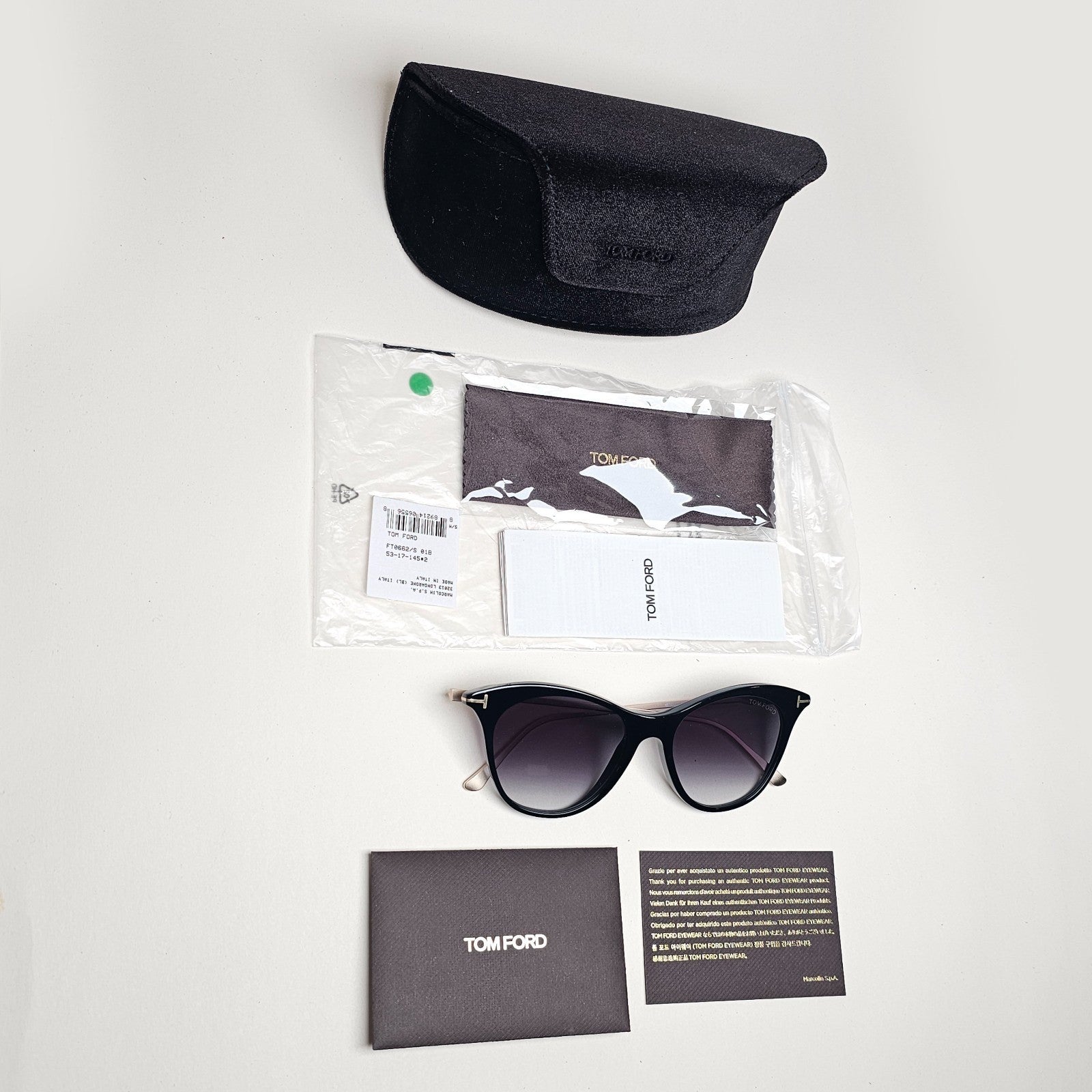 Tom Ford Sunglasses Micaela Black Gold Grey Smoke FT0662 TF 662 01B 53mm