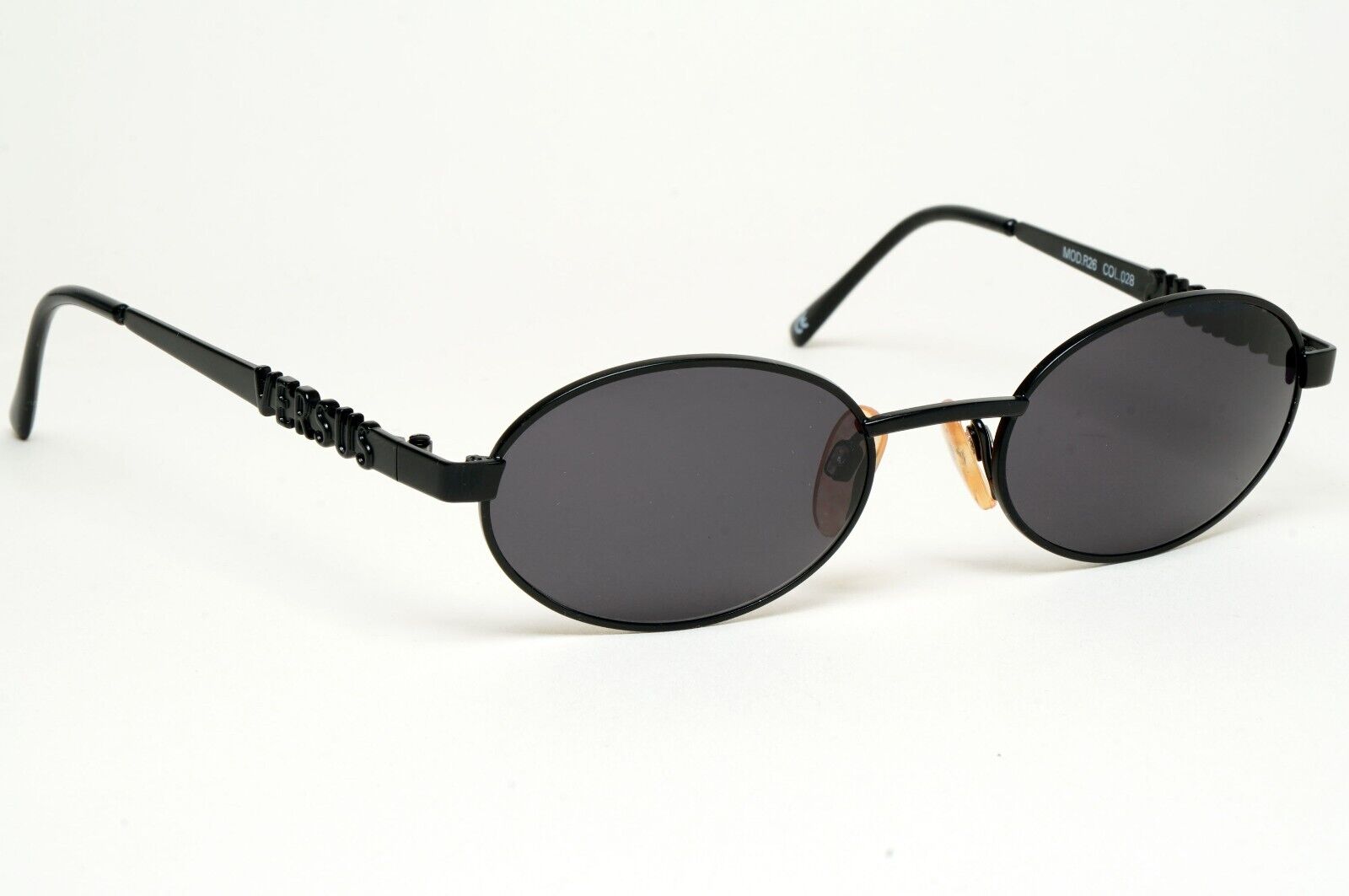 Versus Sunglasses 1996 by Gianni Versace Vintage Black Oval MOD R26 COL 028