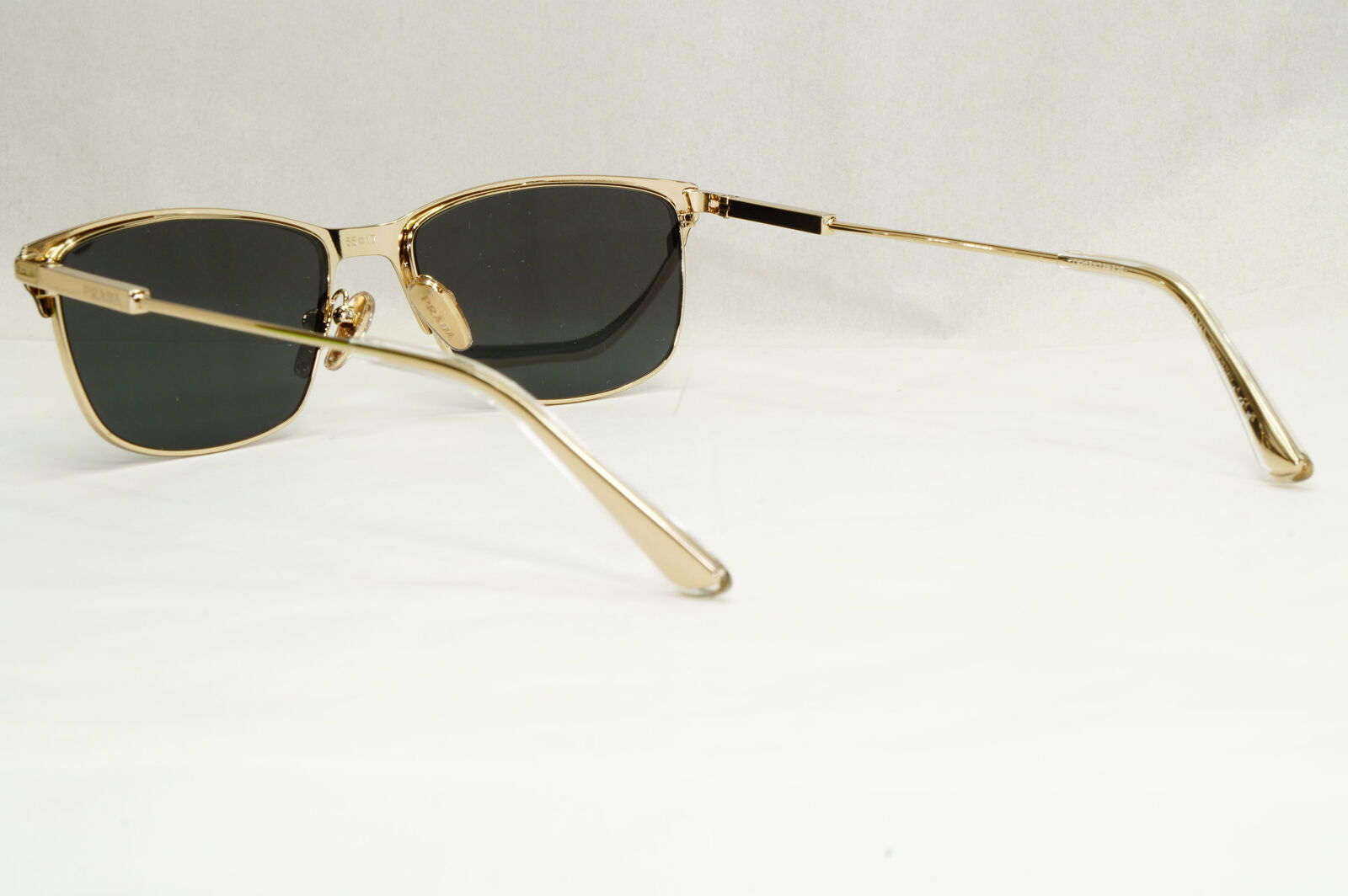 Prada Sunglasses Gold Black Metal Rectangle PR55ZV VPR 55Z 1BO-1O1 55mm