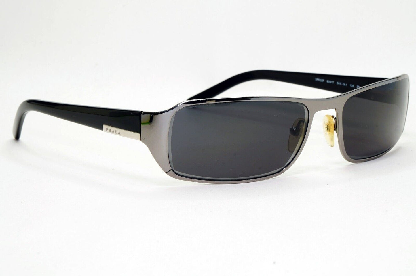 Prada Sunglasses 2006 Gunmetal Black Rectangle PR52FS SPR 52F 5AV-1A1 081024