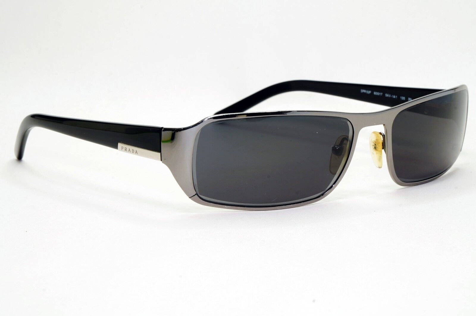 Prada Sunglasses 2006 Gunmetal Black Rectangle PR52FS SPR 52F 5AV-1A1 081024
