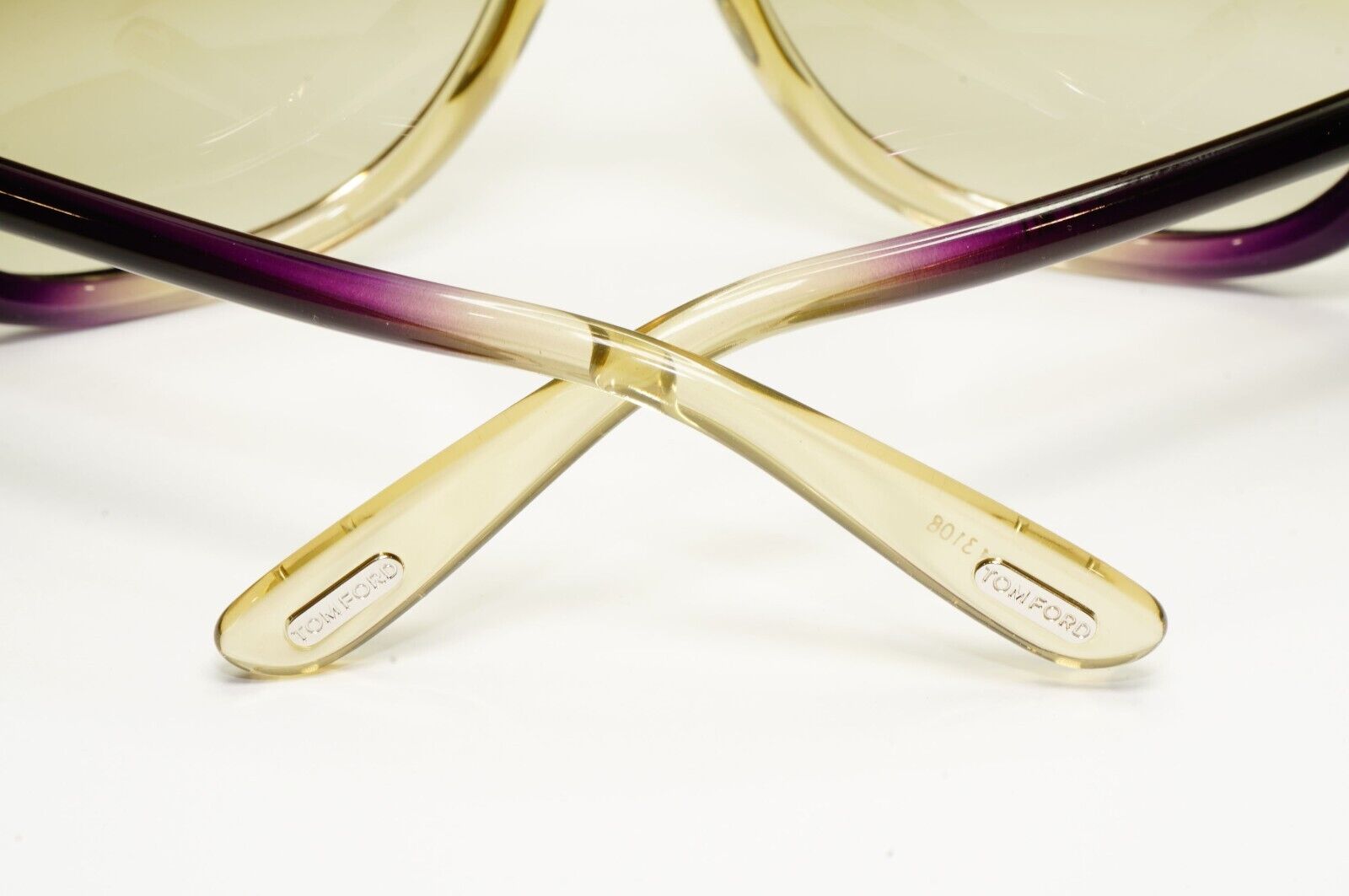 Tom Ford Oversized Sunglasses Knot Brown Gradient Purple TF 185 Sonja 95P 37809