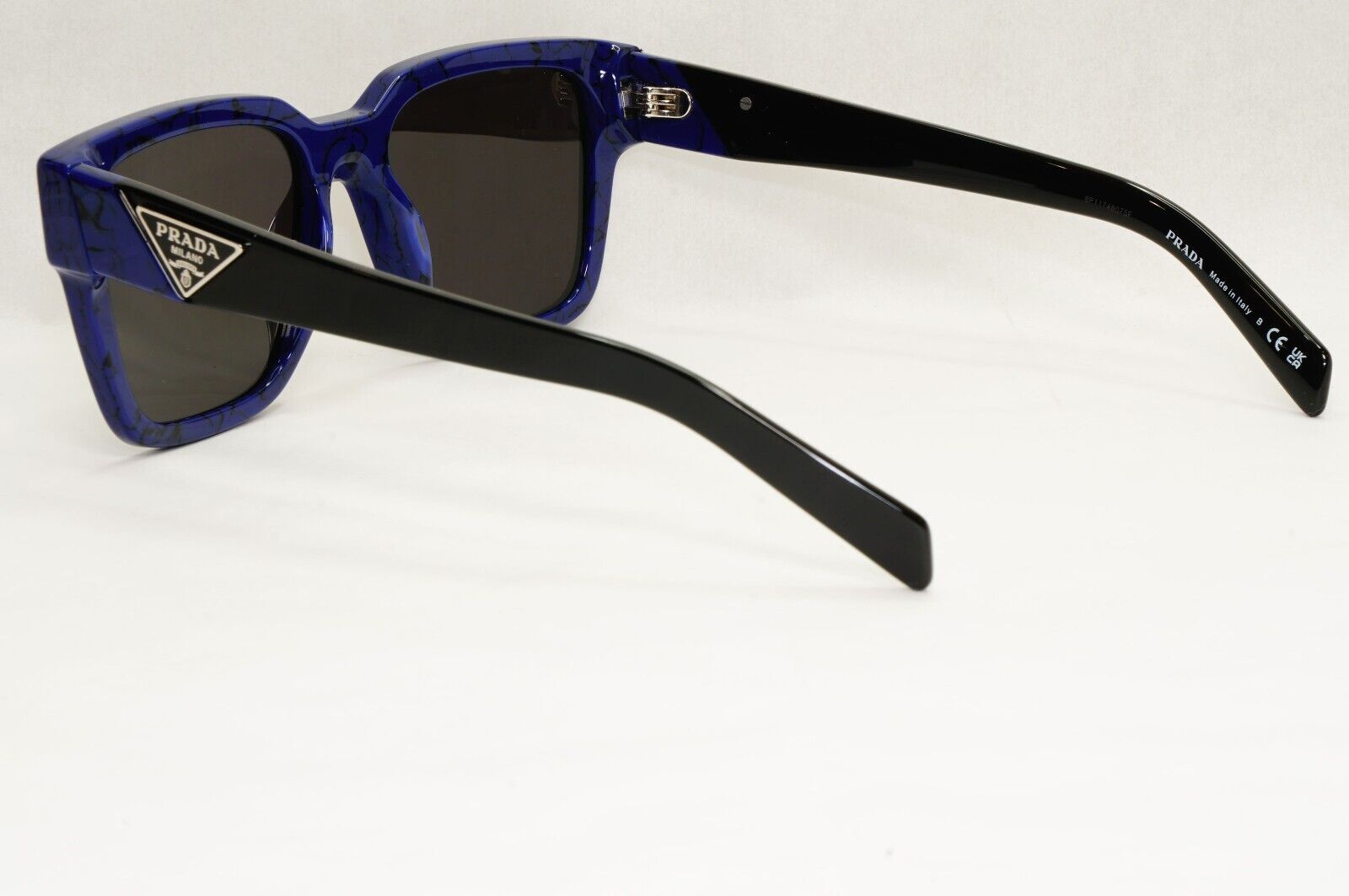 Prada Sunglasses Black Blue Square Marble Baltic PR08ZV VPR 08Z 18D-1O1 54mm