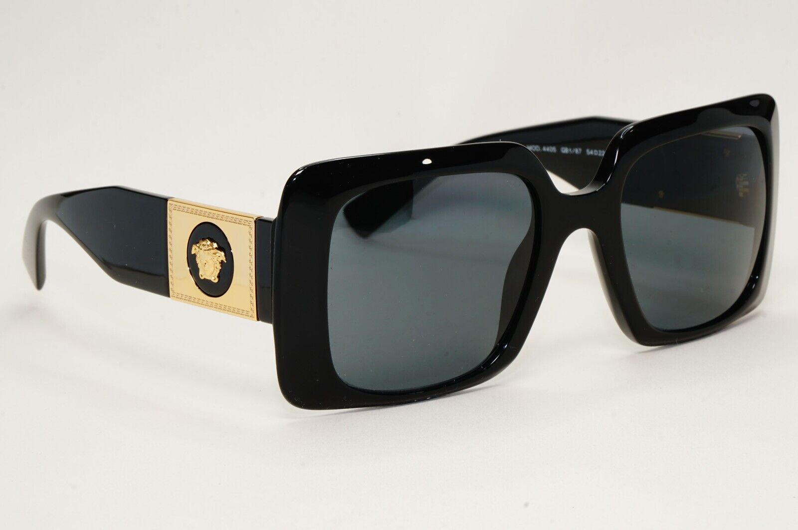 Versace Sunglasses Black Square Oversized Gold Medusa MOD VE 4405 GB1/87 54mm