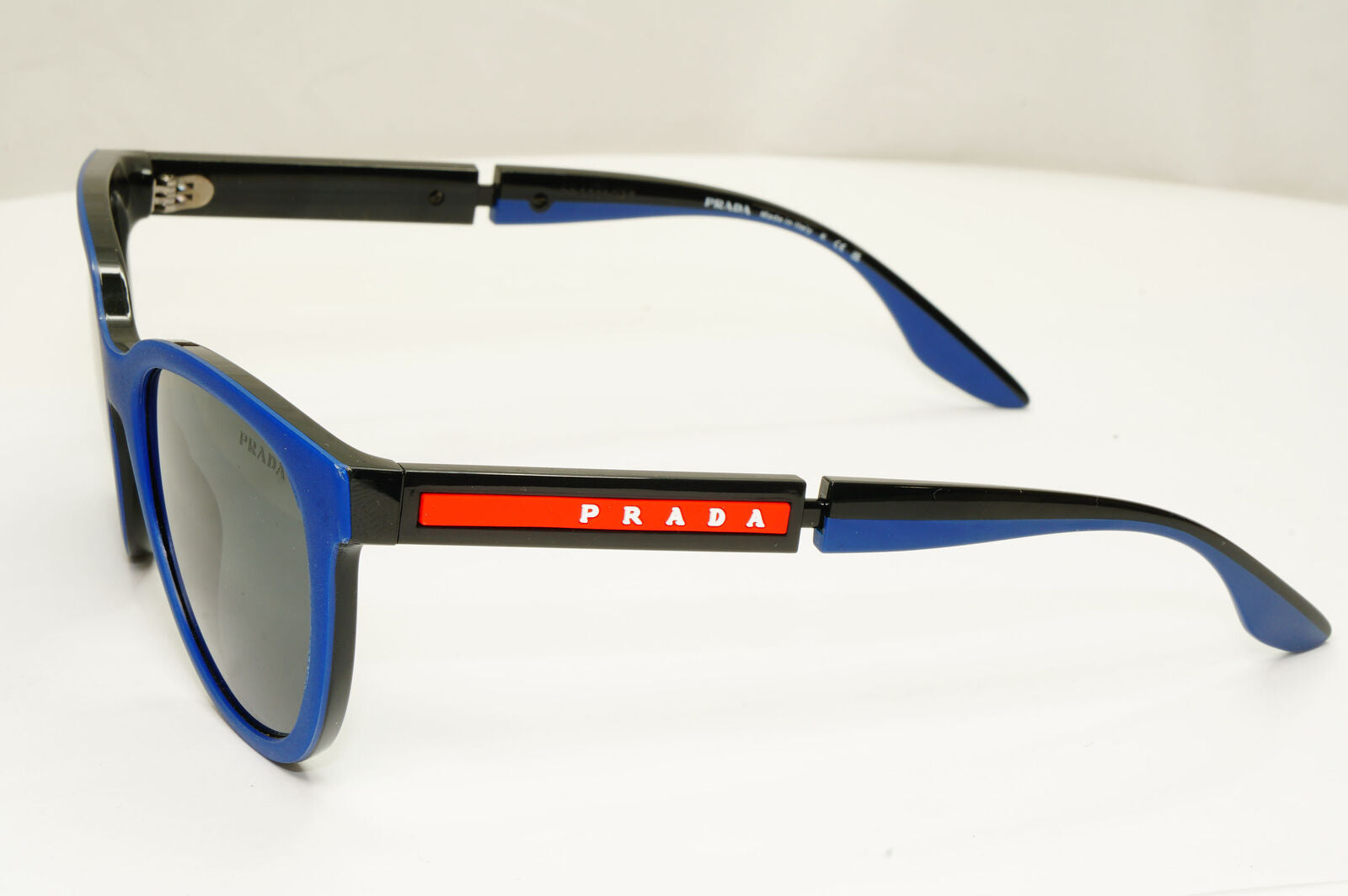 Prada Sunglasses Blue Black Navy Square Red Stripe PS05XS SPS 05X 02S-06F