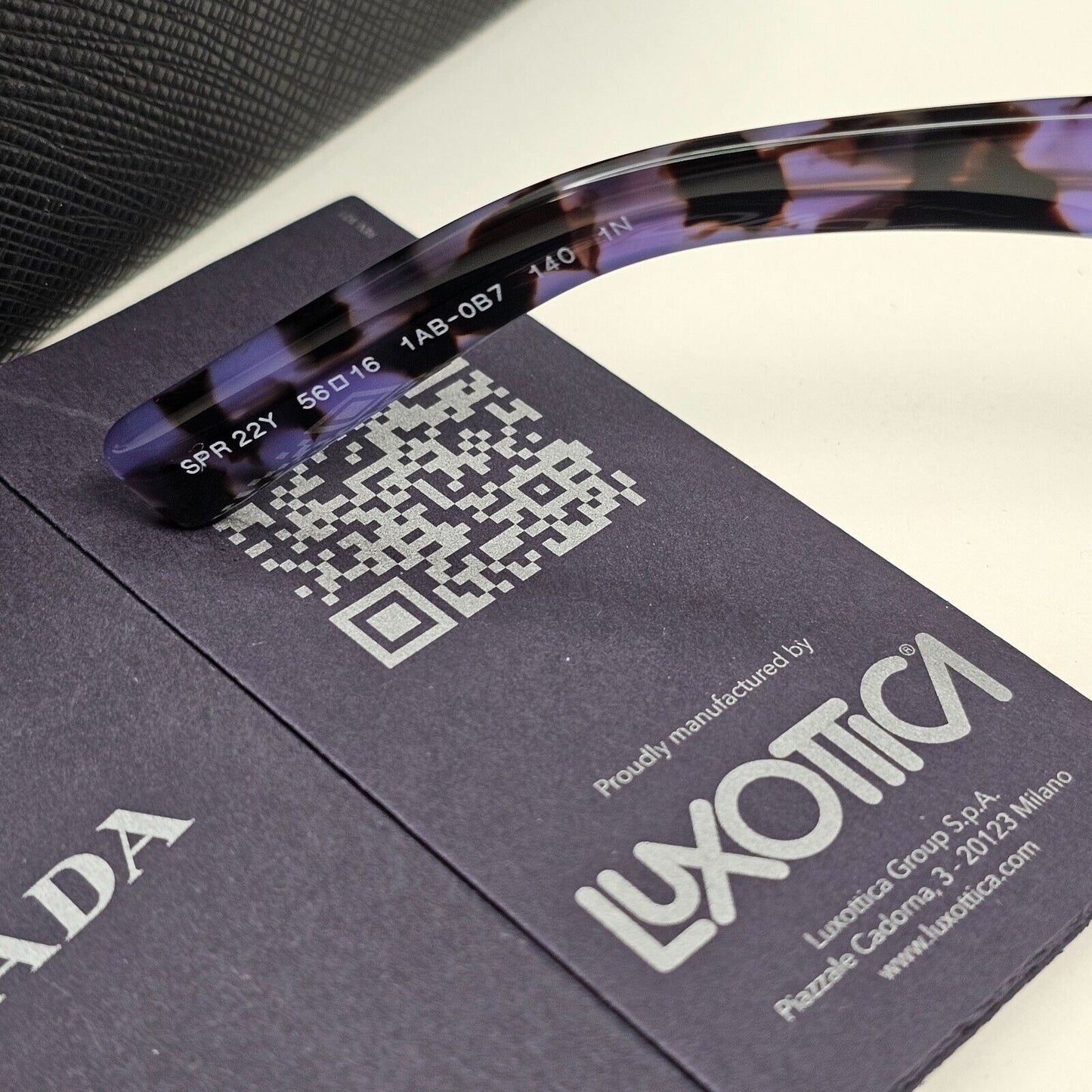 Prada Sunglasses Symbole Square Black Yellow Violet Marble PR22YS SPR 22Y 1AB0B7